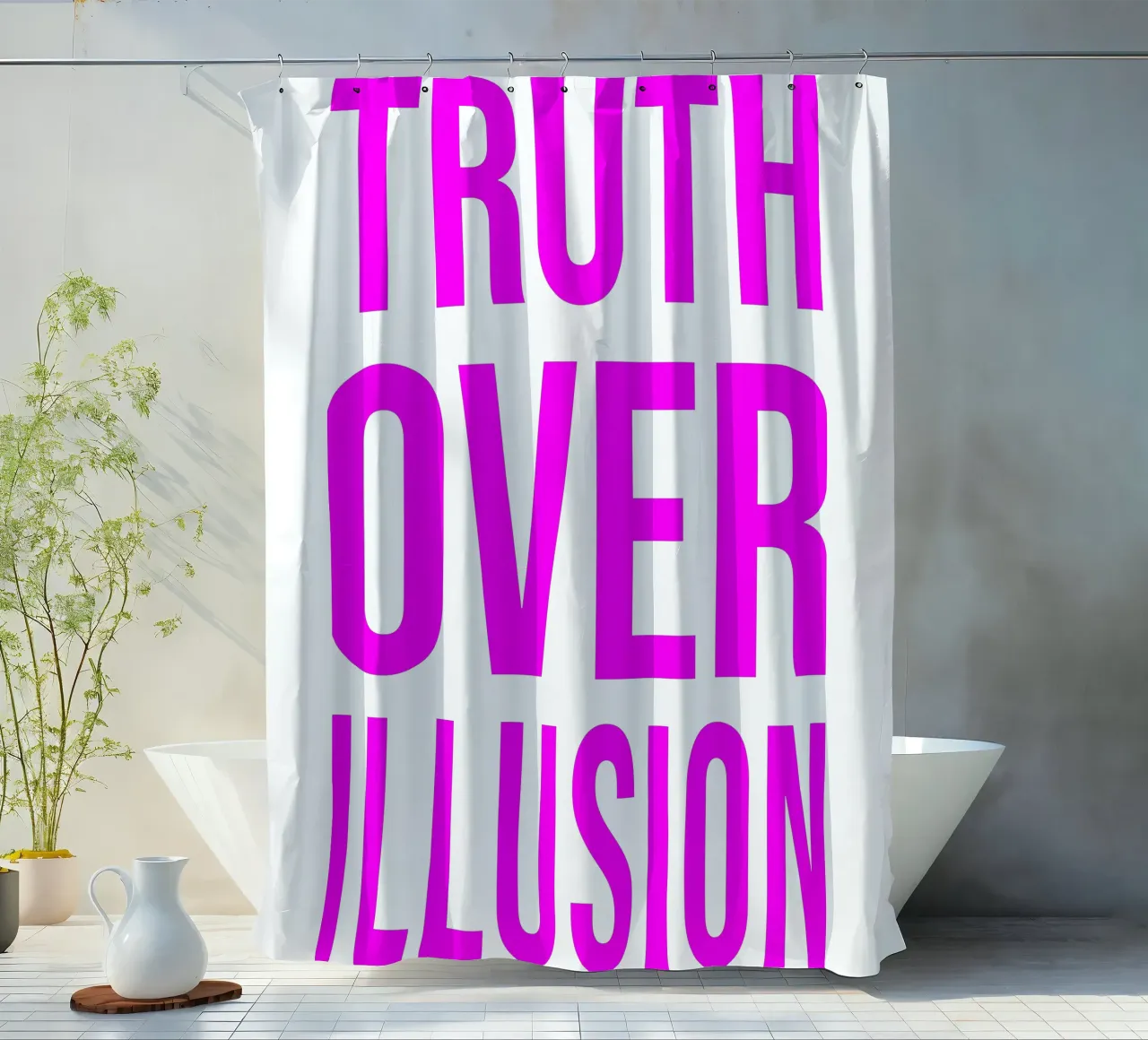 OVER Series- bold letters, brave values (5 colors) tenda da doccia da OVER SERIES