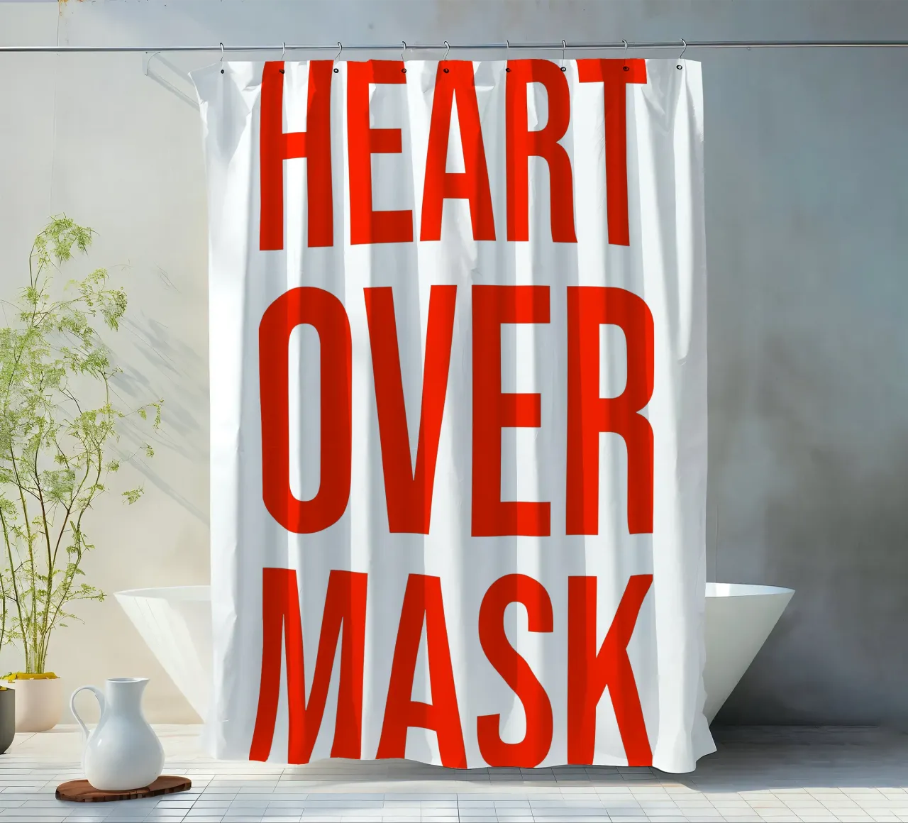 OVER Series- bold letters, brave values (5 colors) tenda da doccia da OVER SERIES