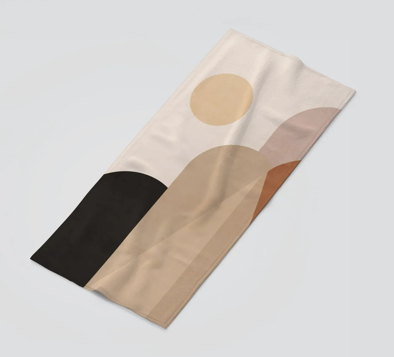 Sole e colline astratte telo mare da ThingDesign