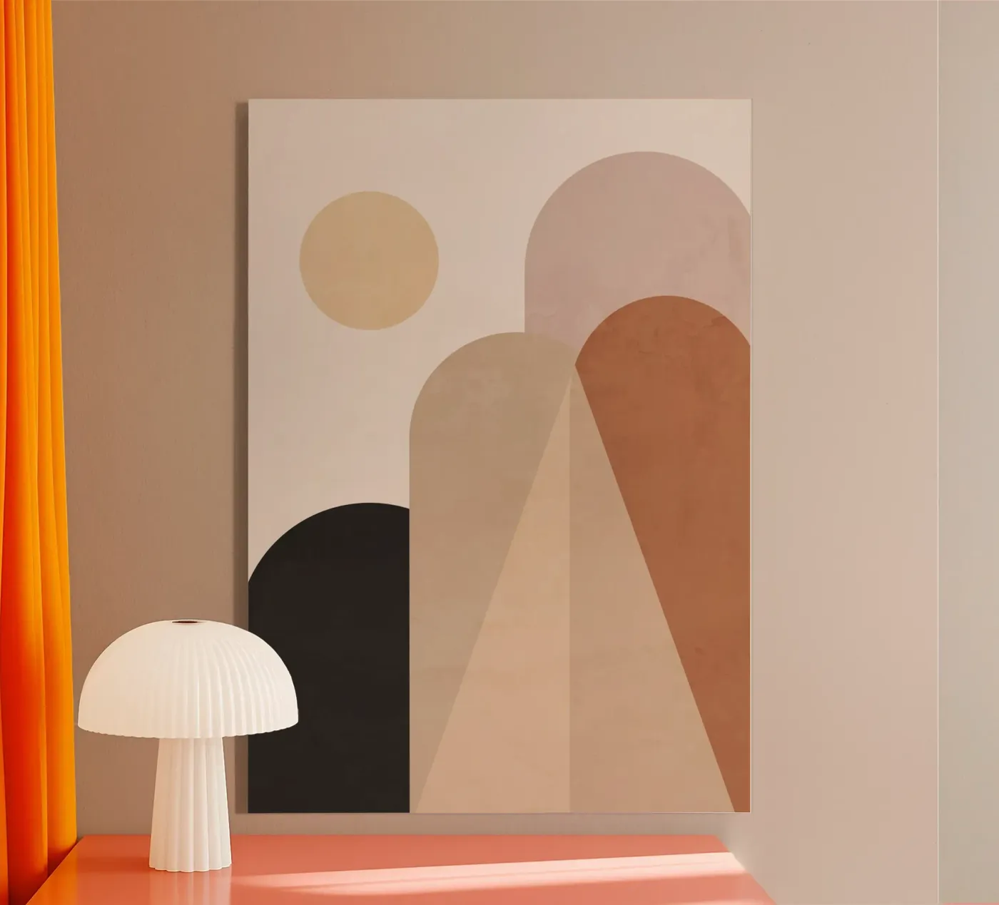 Abstracte zon en heuvels acryl van ThingDesign