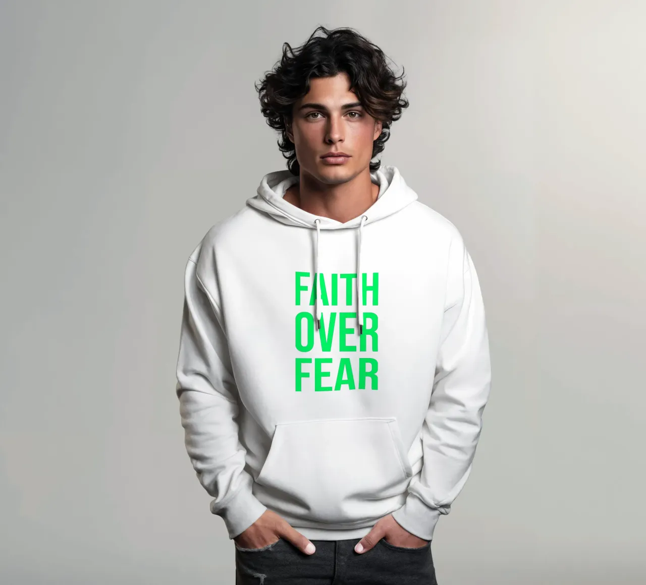 OVER Series- bold letters, brave values (5 colors) felpa con cappuccio da OVER SERIES