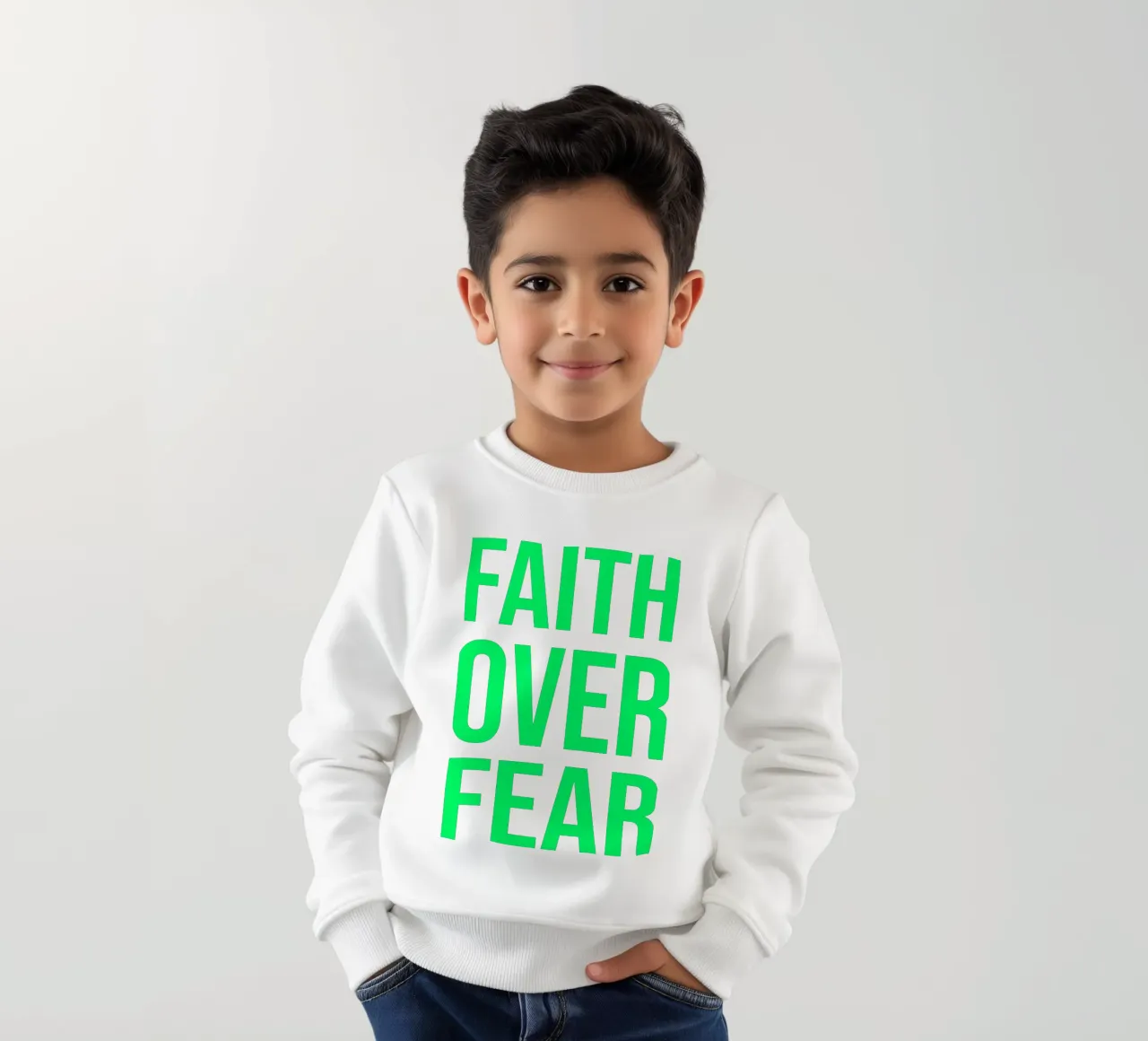 OVER Series- bold letters, brave values (5 colors) felpa bambino da OVER SERIES