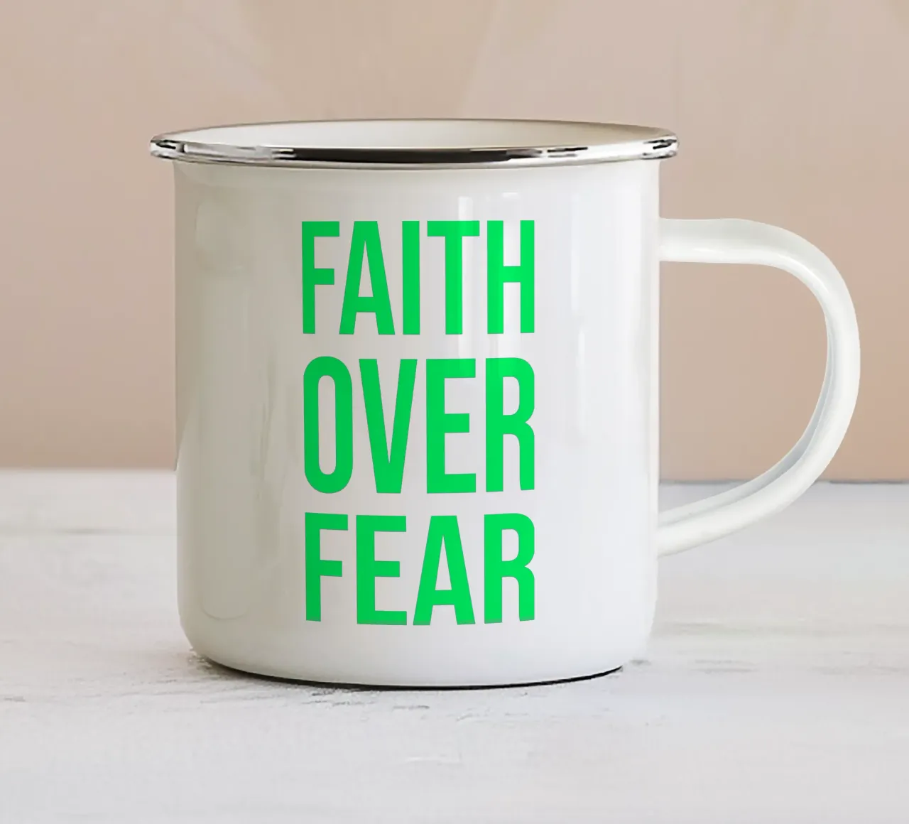 OVER Series- bold letters, brave values (5 colors) tazza in smalto da OVER SERIES