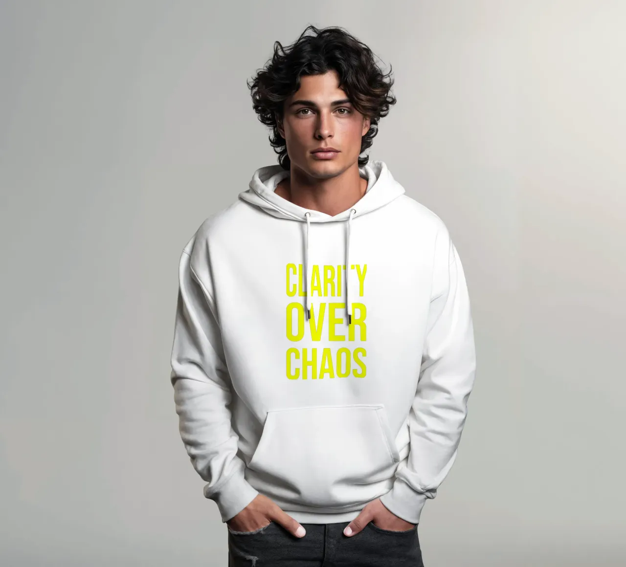 OVER Series- bold letters, brave values (5 colors) sudadera con capucha de OVER SERIES