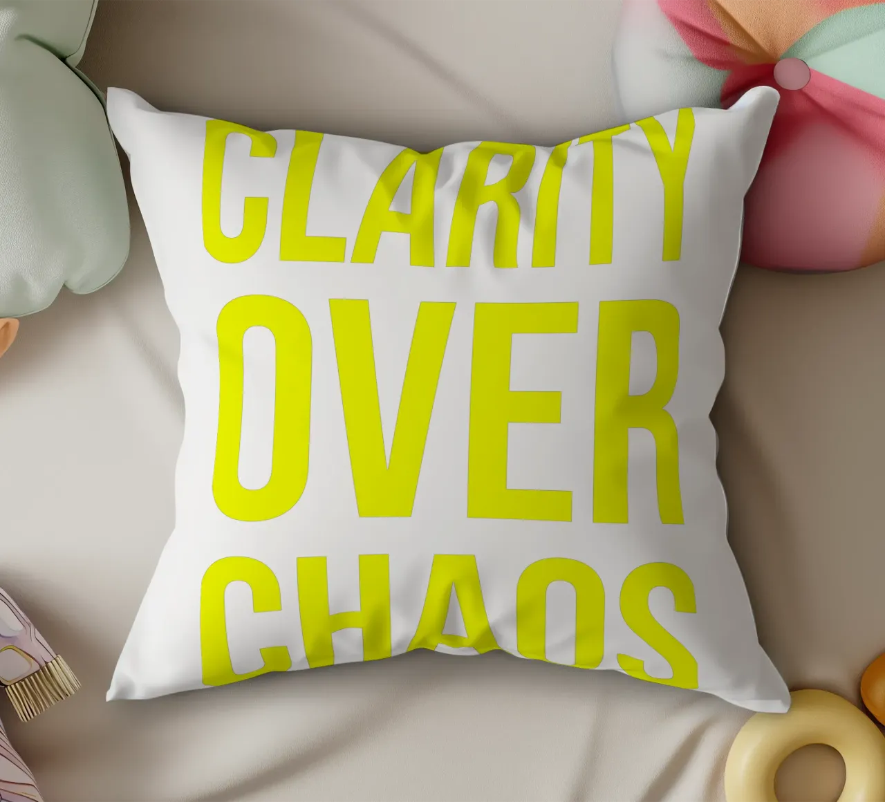 OVER Series- bold letters, brave values (5 colors) cuscino da OVER SERIES