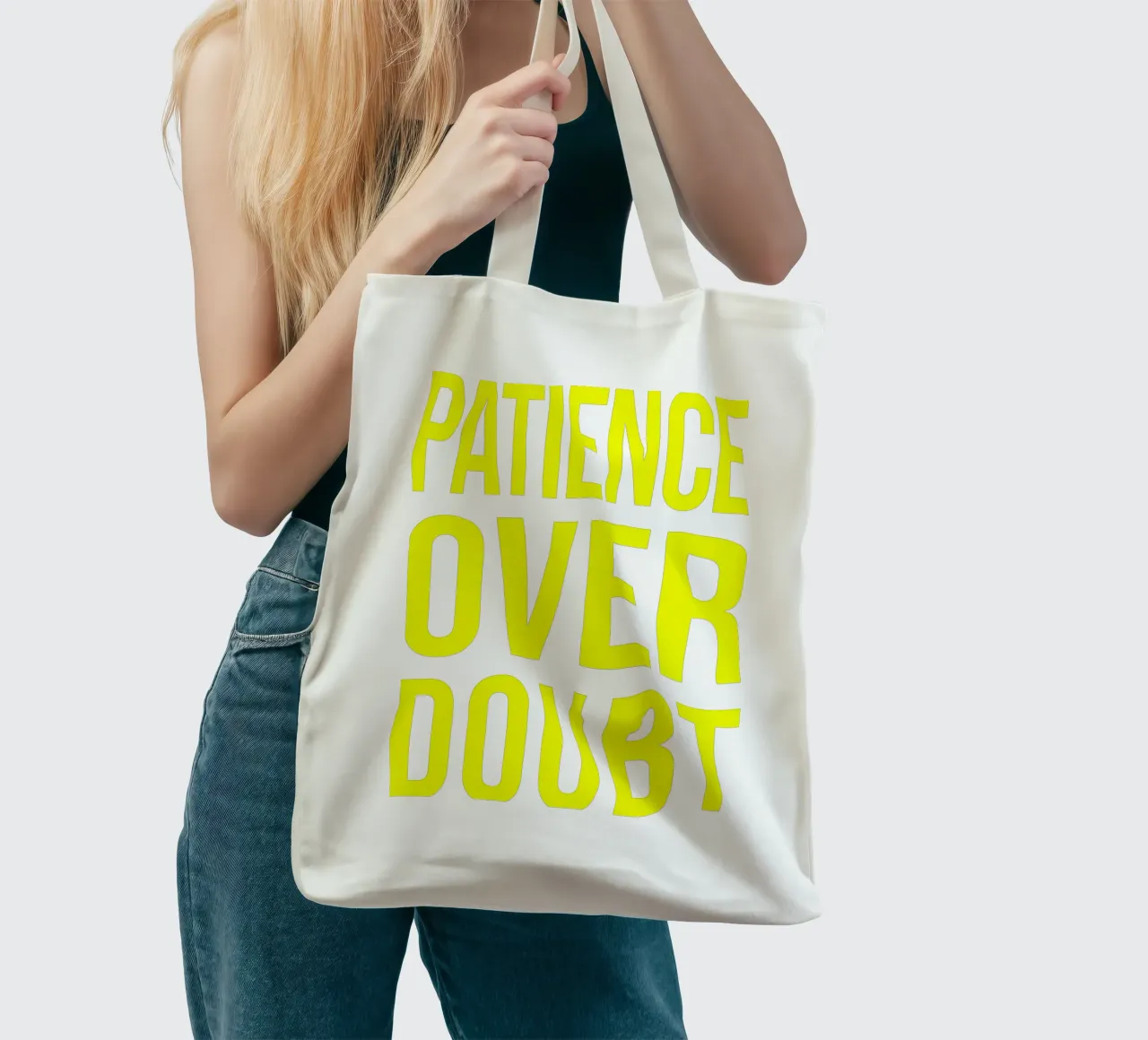OVER Series- bold letters, brave values (5 colors) borsa in juta da OVER SERIES
