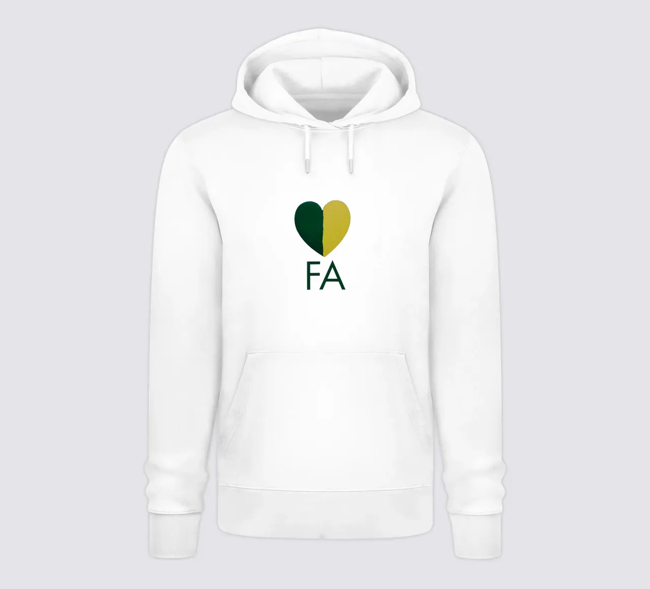 FA Cuore verde e oro dipinto a mano felpa con cappuccio da FABOArt