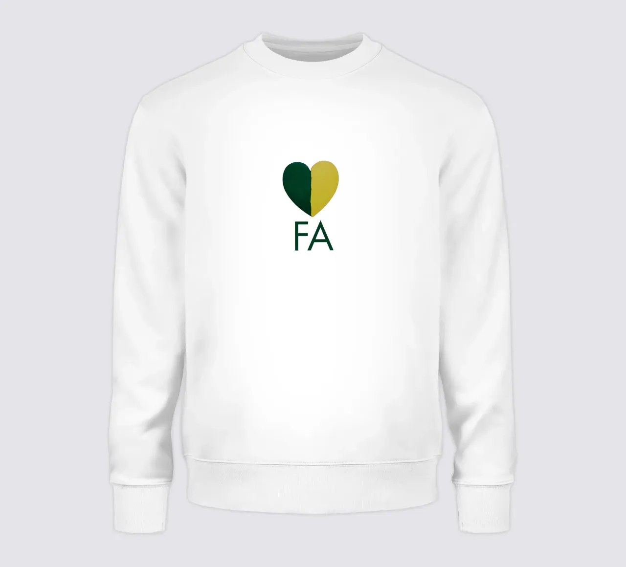 FA Cuore verde e oro dipinto a mano felpa da FABOArt