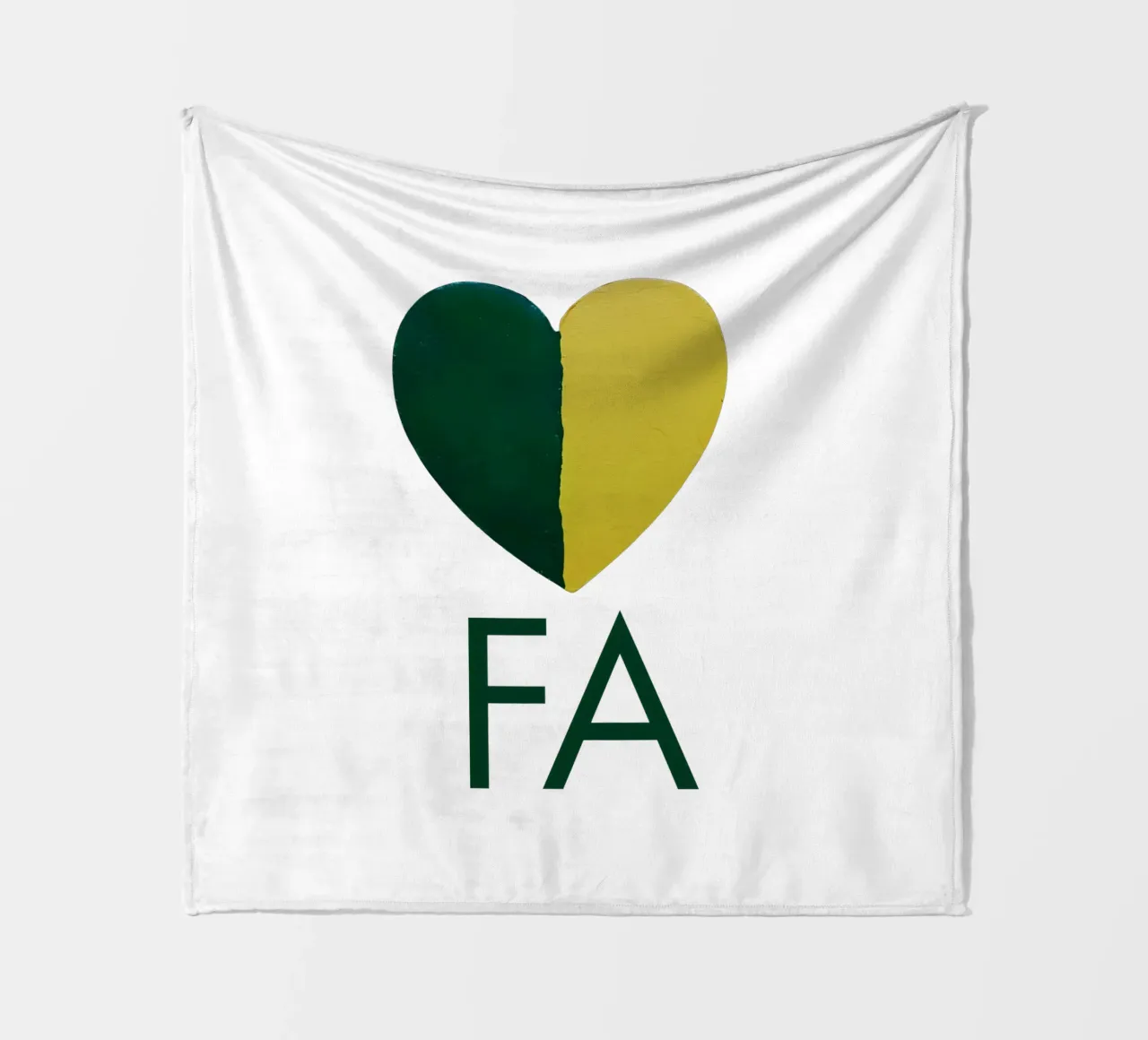 FA Cuore verde e oro dipinto a mano coperta in pile da FABOArt