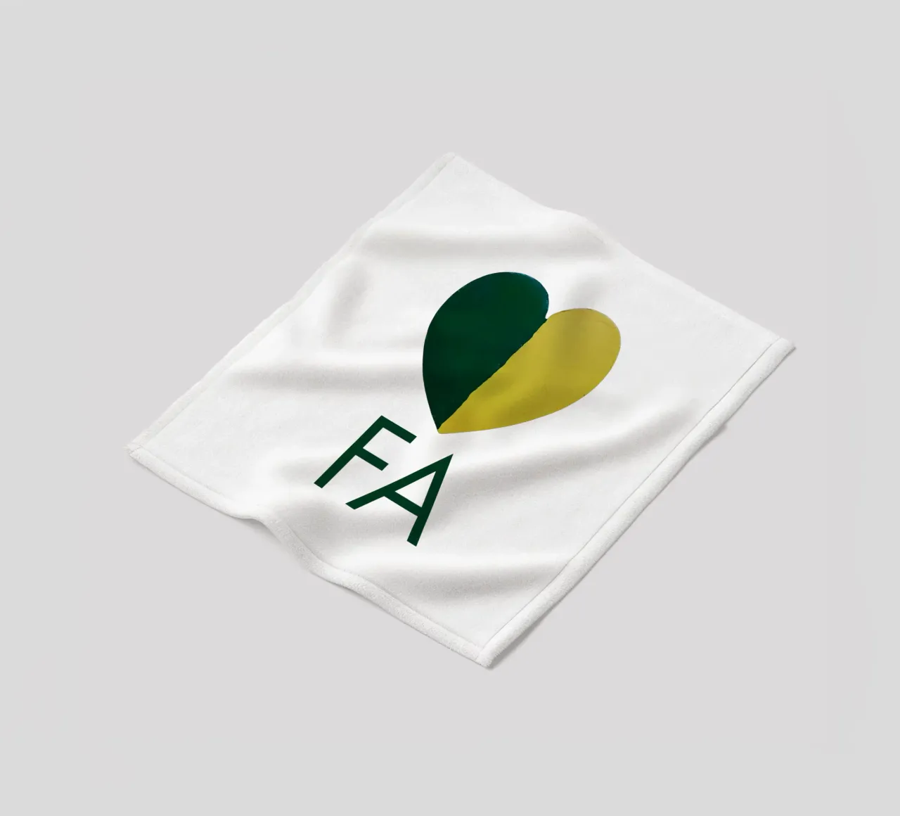 FA Cuore verde e oro dipinto a mano coperta in pile da FABOArt
