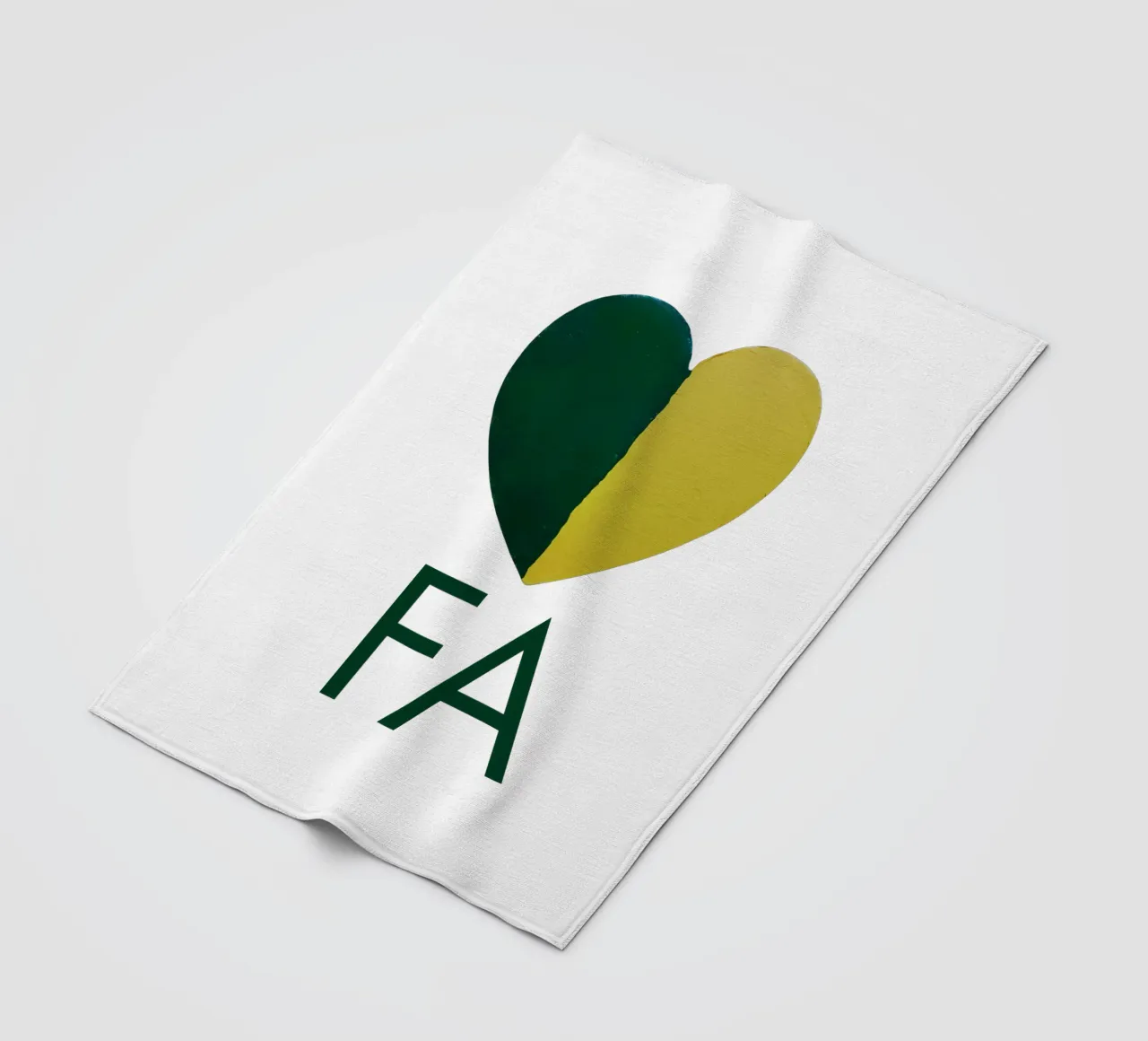 FA Cuore verde e oro dipinto a mano coperta in pile da FABOArt
