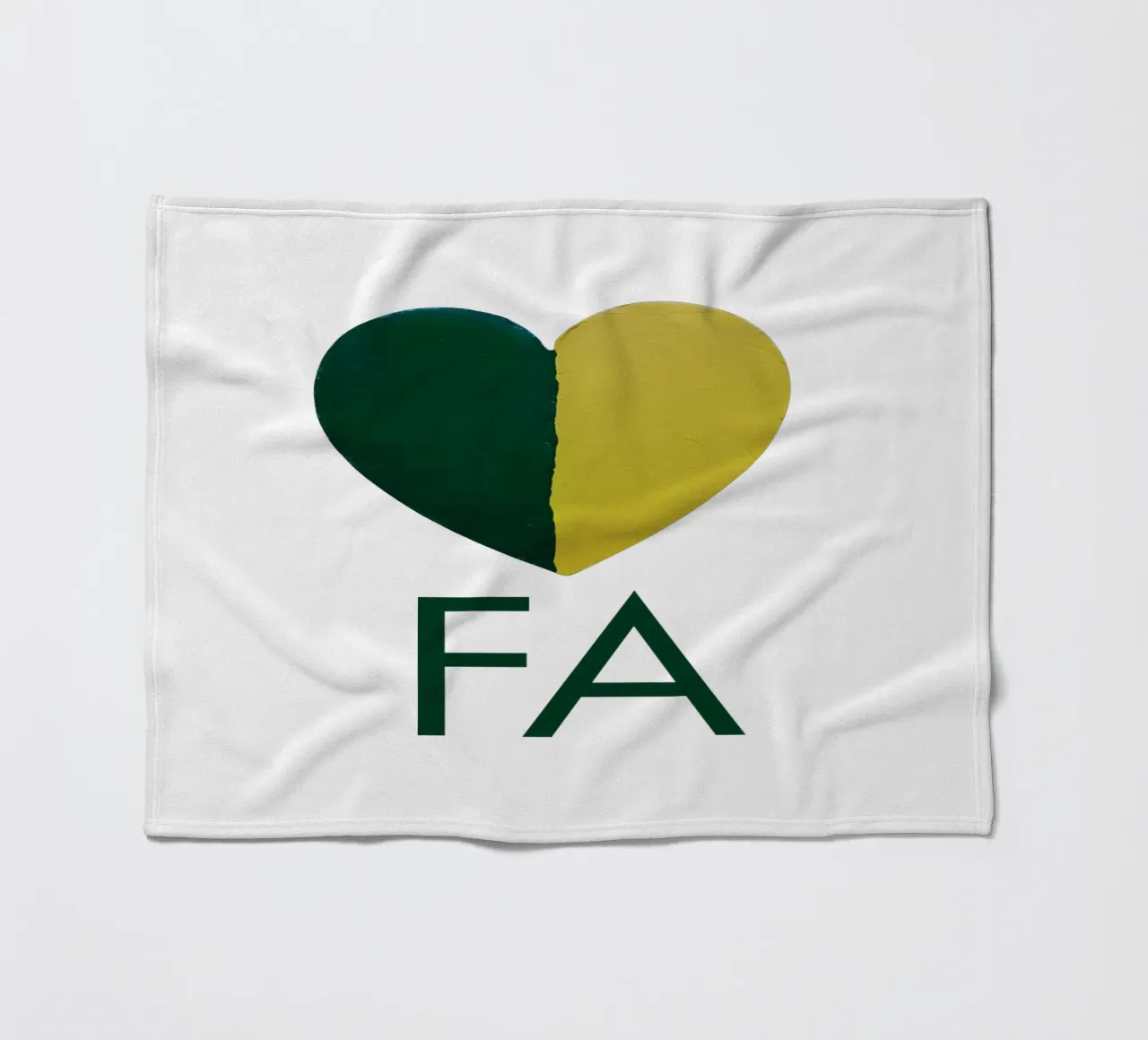 FA Cuore verde e oro dipinto a mano coperta in pile da FABOArt