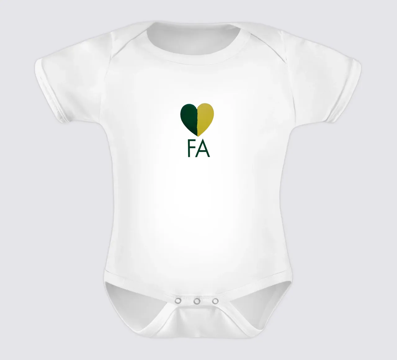 FA Cuore verde e oro dipinto a mano body neonato maniche corte da FABOArt