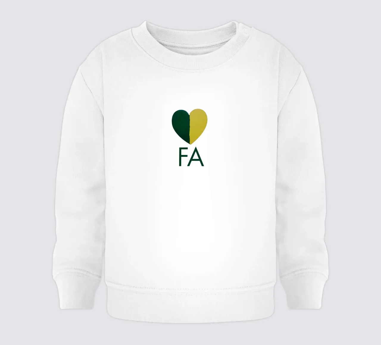 FA Cuore verde e oro dipinto a mano felpa neonato da FABOArt