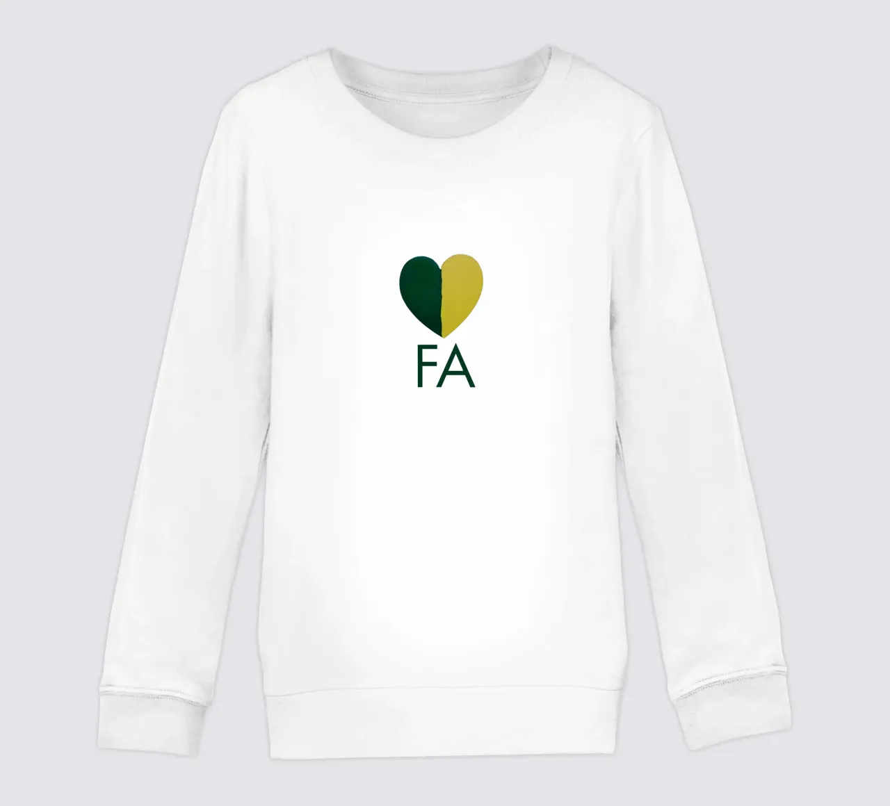 FA Cuore verde e oro dipinto a mano felpa bambino da FABOArt