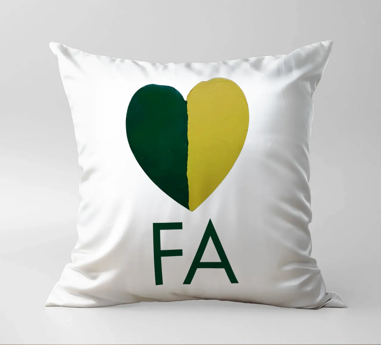 FA Cuore verde e oro dipinto a mano cuscino da FABOArt
