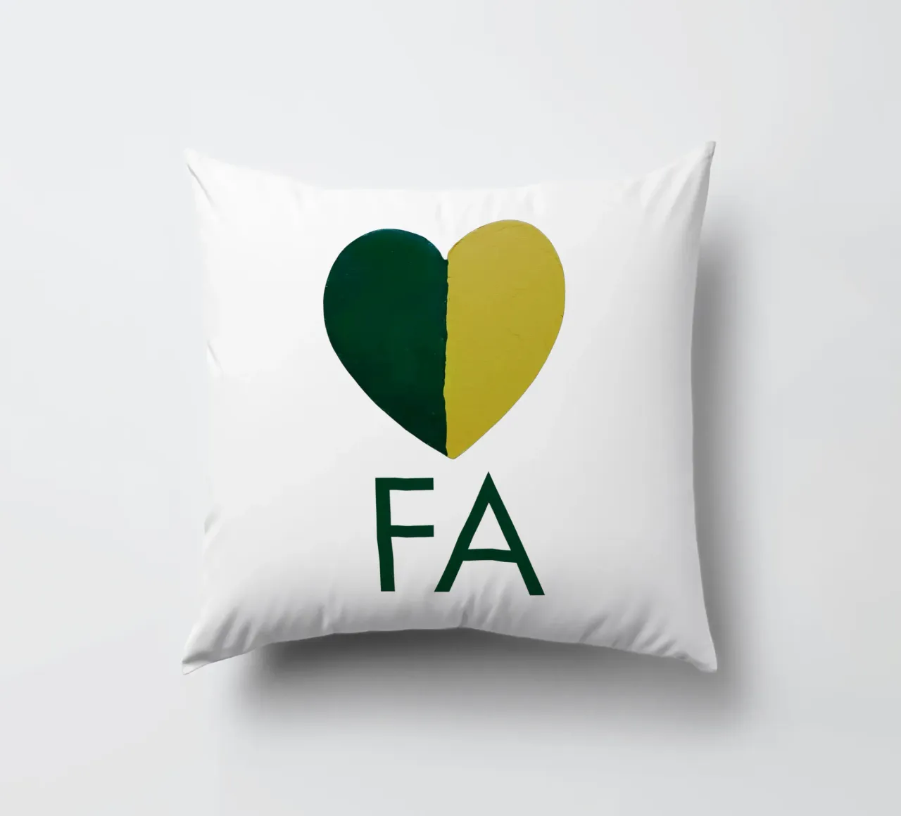 FA Cuore verde e oro dipinto a mano cuscino da FABOArt