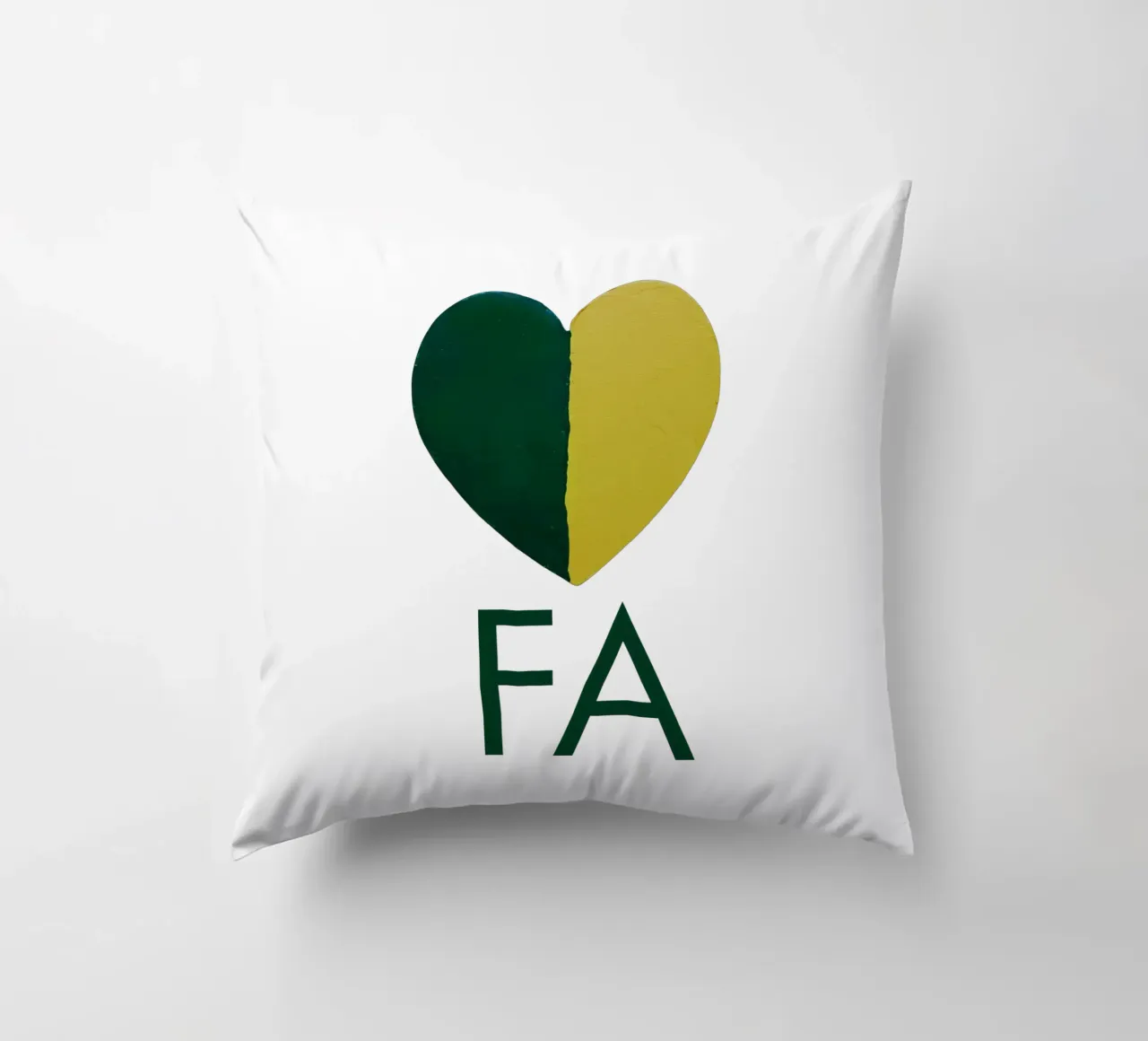 FA Cuore verde e oro dipinto a mano cuscino da FABOArt