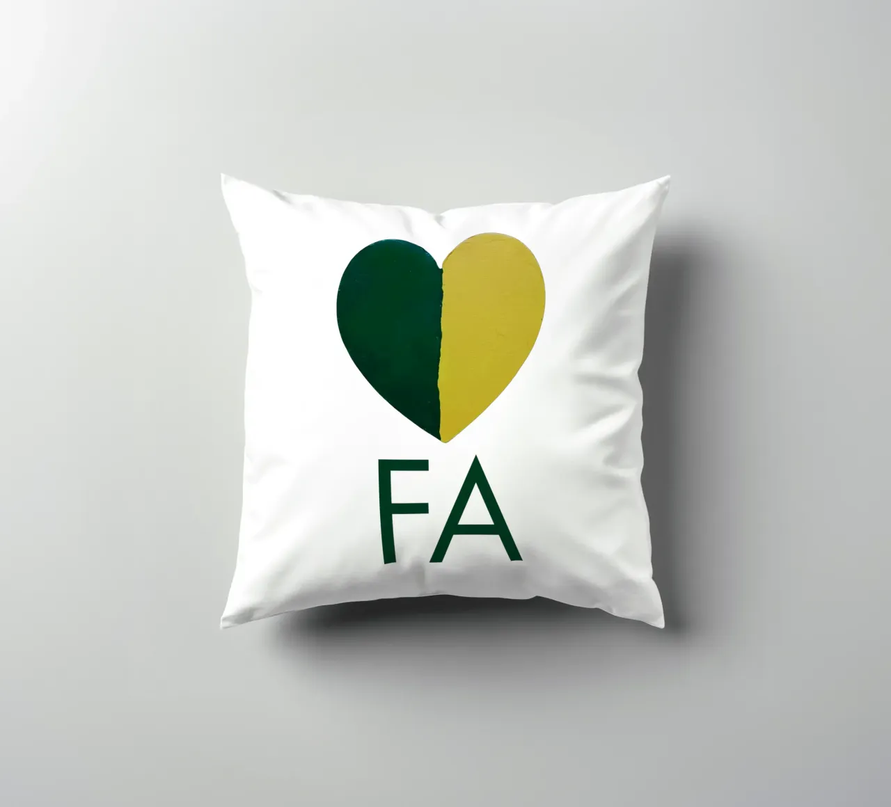 FA Cuore verde e oro dipinto a mano cuscino da FABOArt