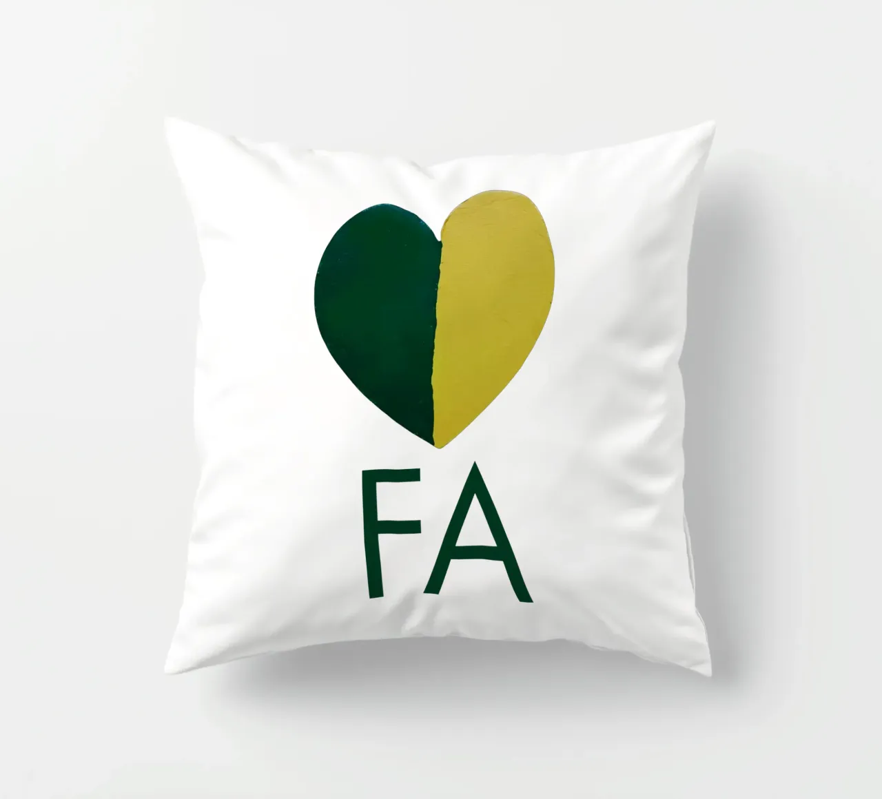 FA Cuore verde e oro dipinto a mano cuscino da FABOArt
