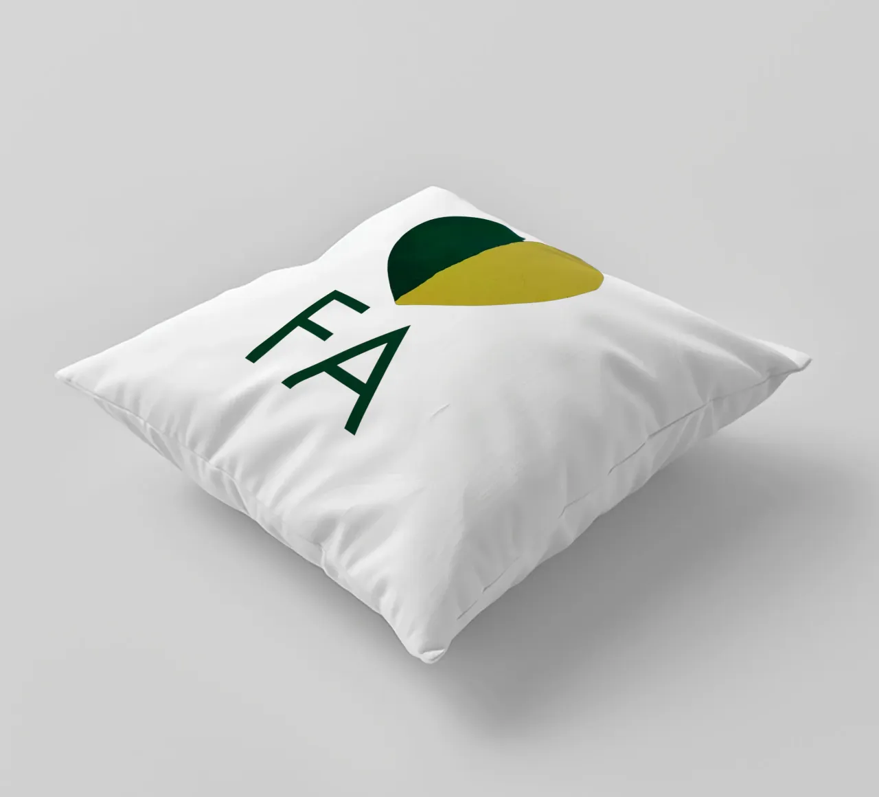 FA Cuore verde e oro dipinto a mano cuscino da FABOArt