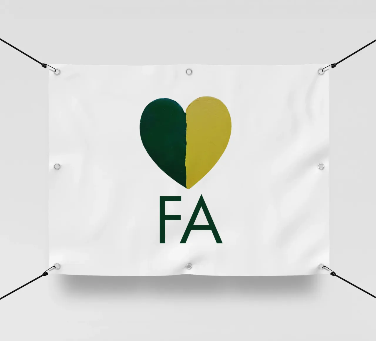 FA Cuore verde e oro dipinto a mano telo in pvc da FABOArt