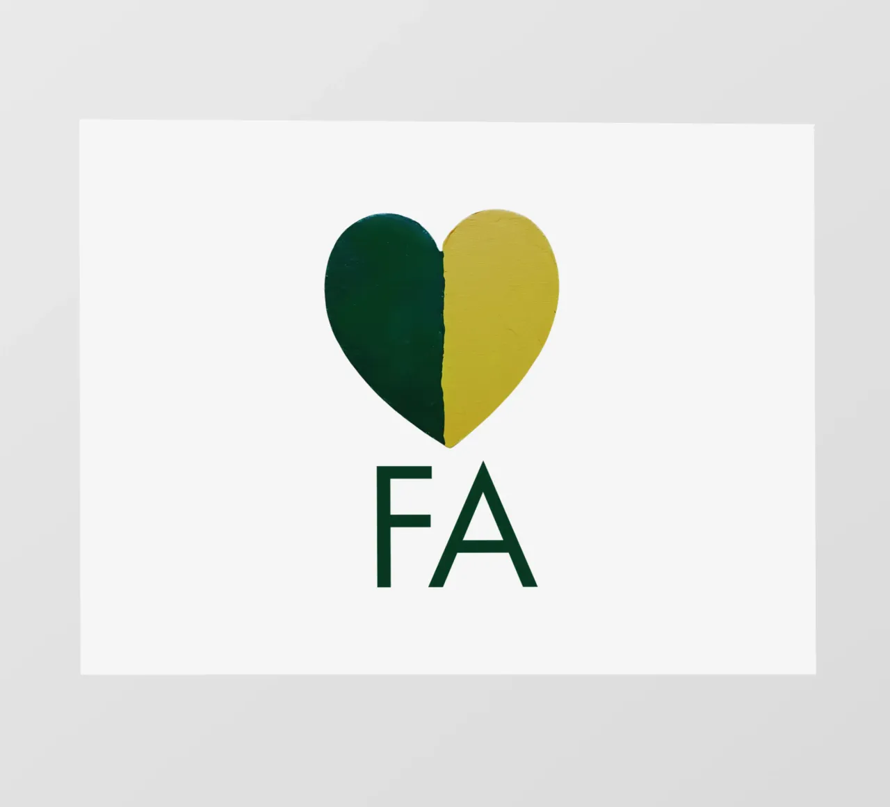 FA Cuore verde e oro dipinto a mano telo in pvc da FABOArt