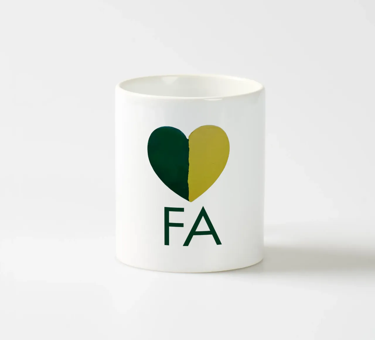FA Cuore verde e oro dipinto a mano tazza in ceramica da FABOArt