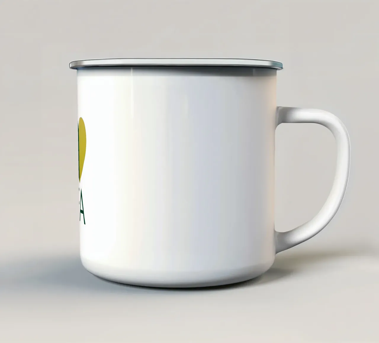 FA Cuore verde e oro dipinto a mano tazza in smalto da FABOArt