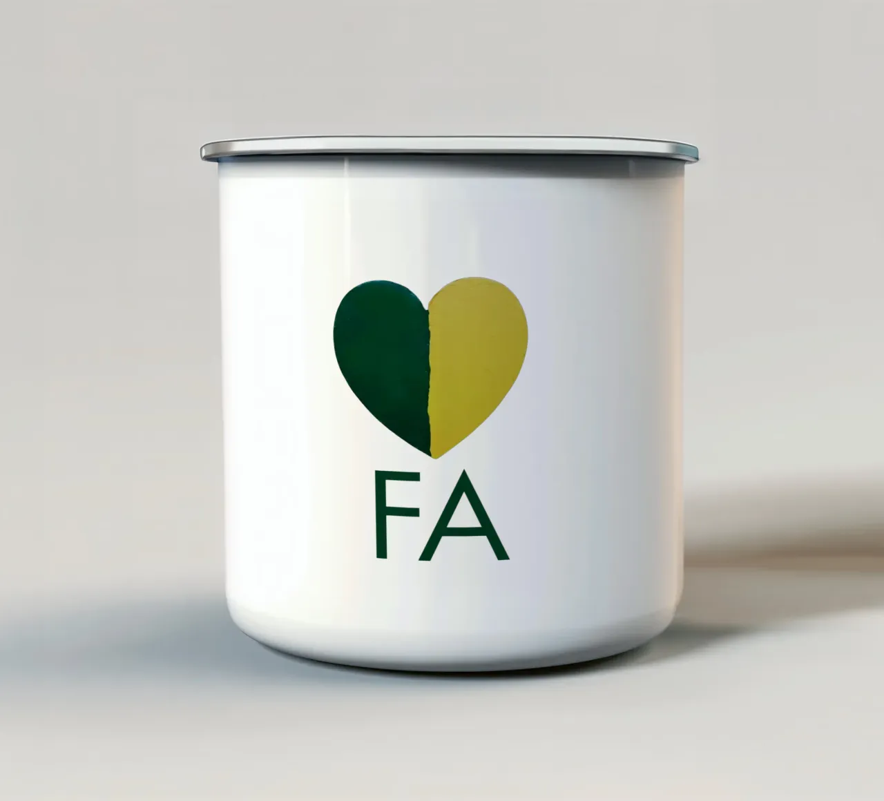 FA Cuore verde e oro dipinto a mano tazza in smalto da FABOArt