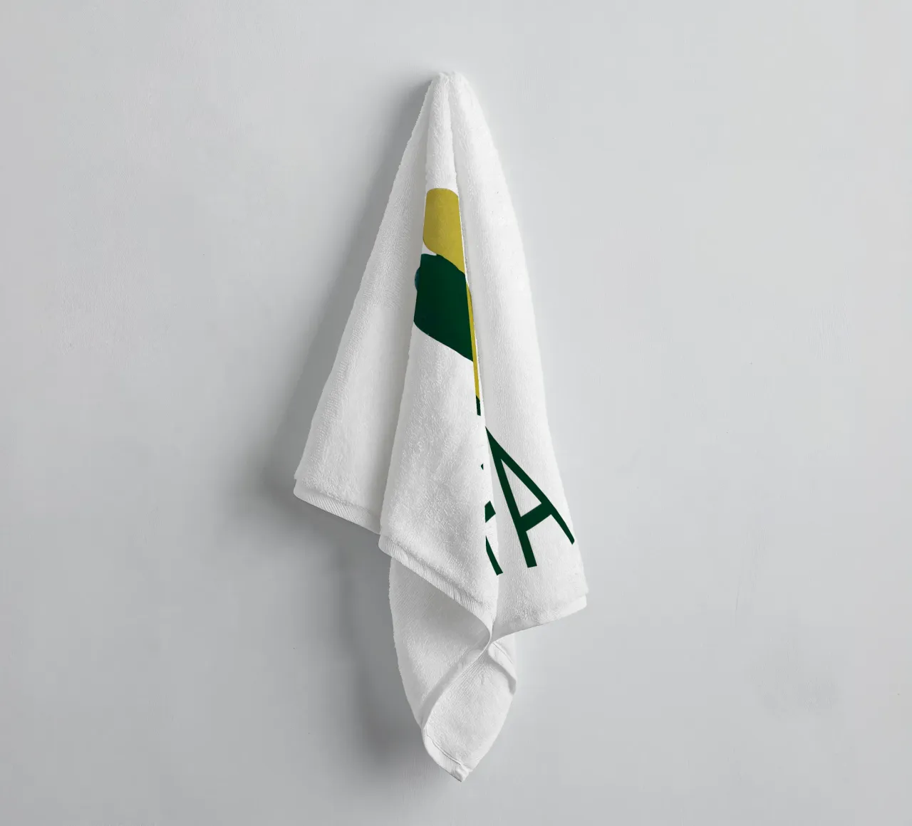 FA Cuore verde e oro dipinto a mano asciugamano da bagno da FABOArt