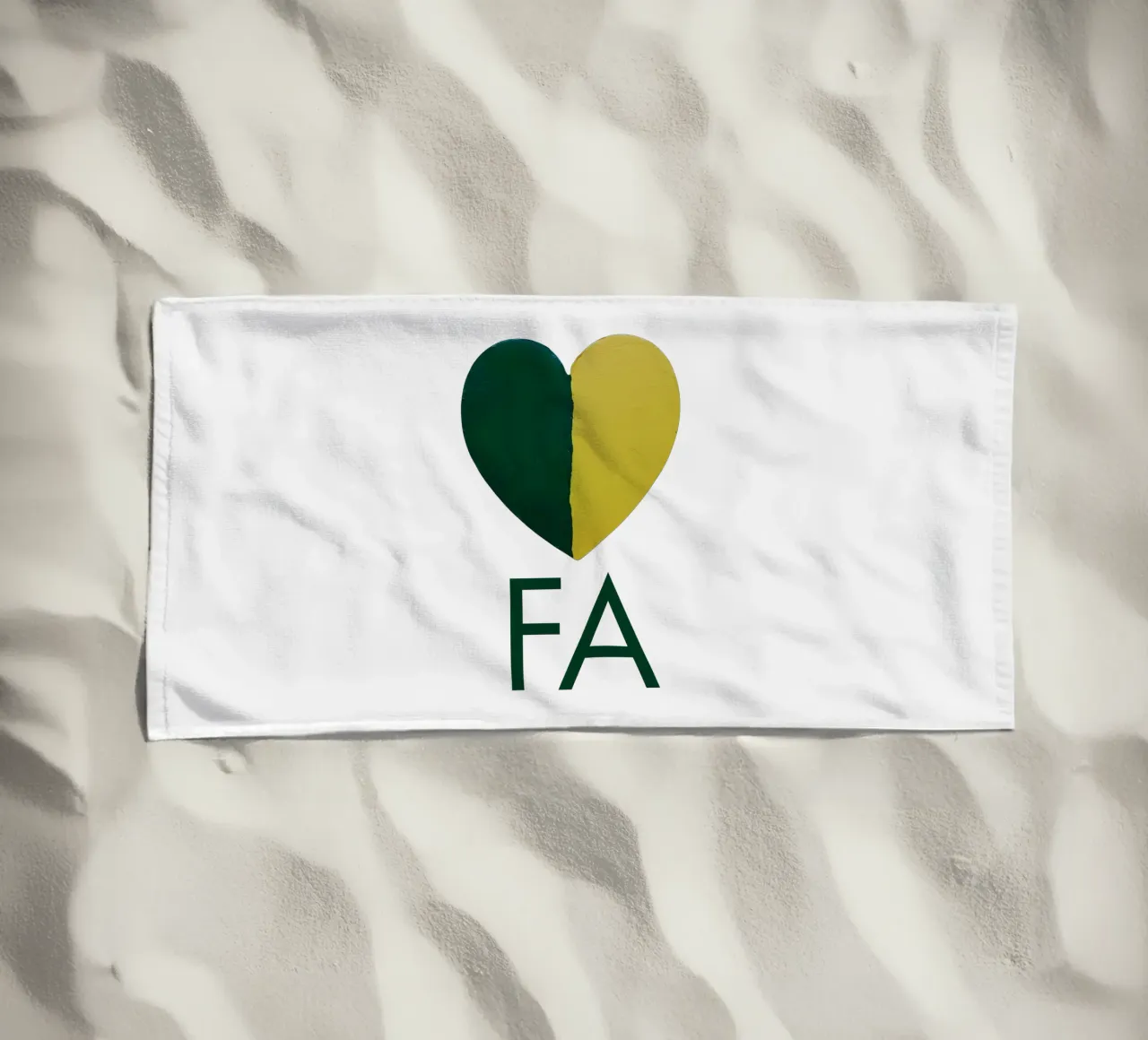 FA Cuore verde e oro dipinto a mano telo mare da FABOArt