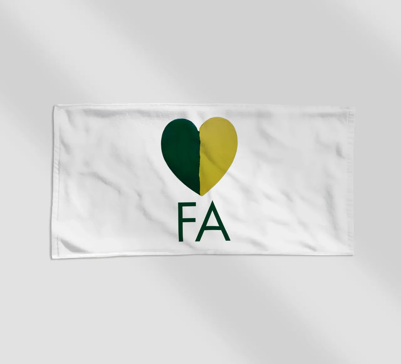 FA Cuore verde e oro dipinto a mano telo mare da FABOArt