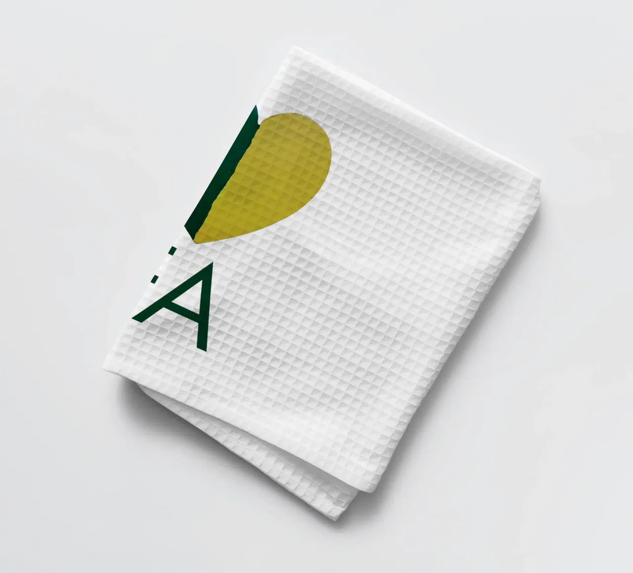 FA Cuore verde e oro dipinto a mano canovaccio da cucina da FABOArt