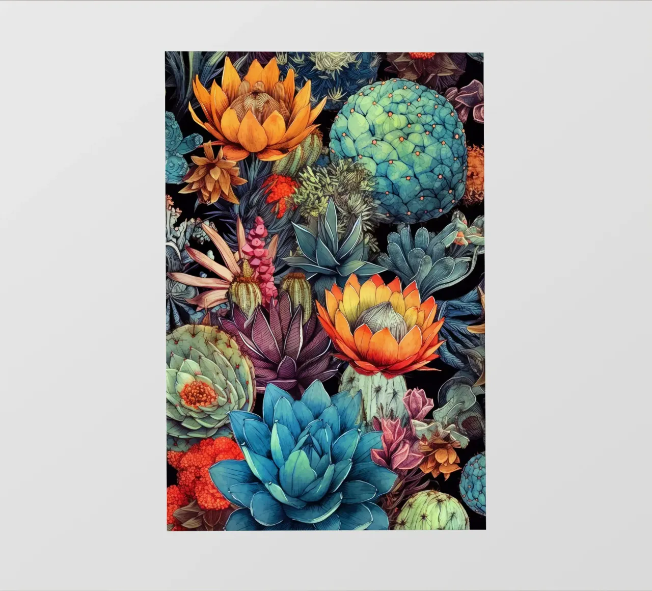 Arte della natura con piante grasse e cactus C pellicola backlit da Justyna Jaszke JBJart