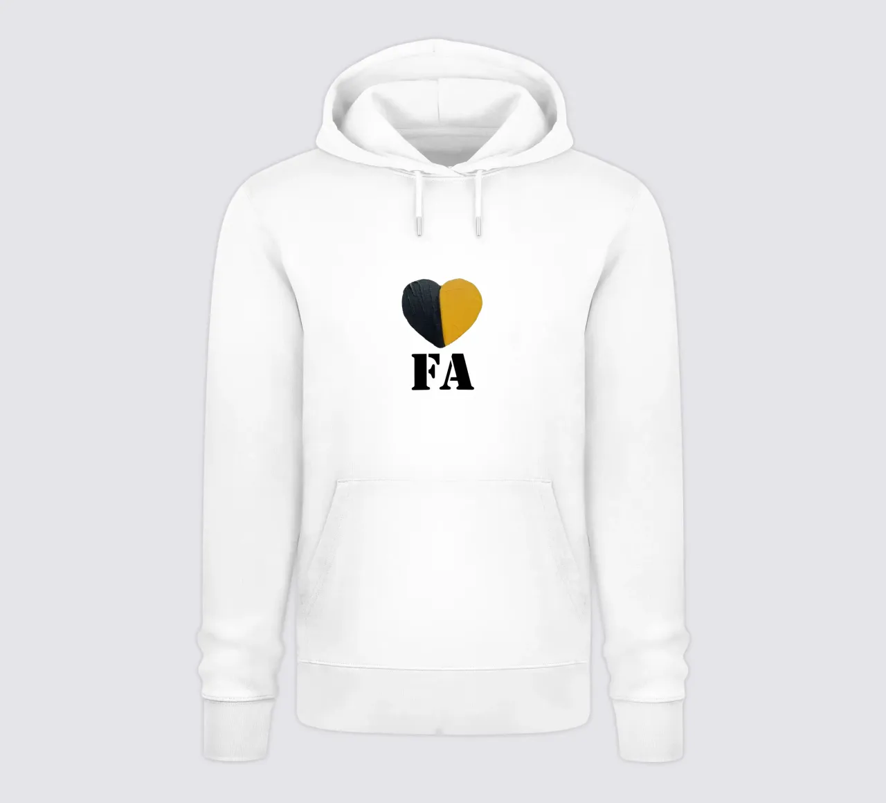 FA Cuore nero e oro dipinto a mano felpa con cappuccio da FABOArt