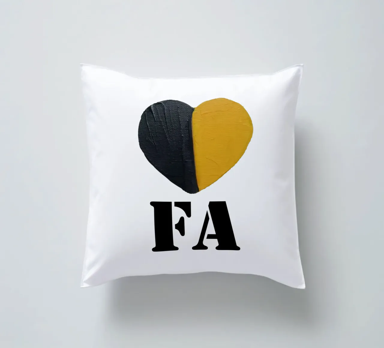 FA Cuore nero e oro dipinto a mano cuscino da FABOArt