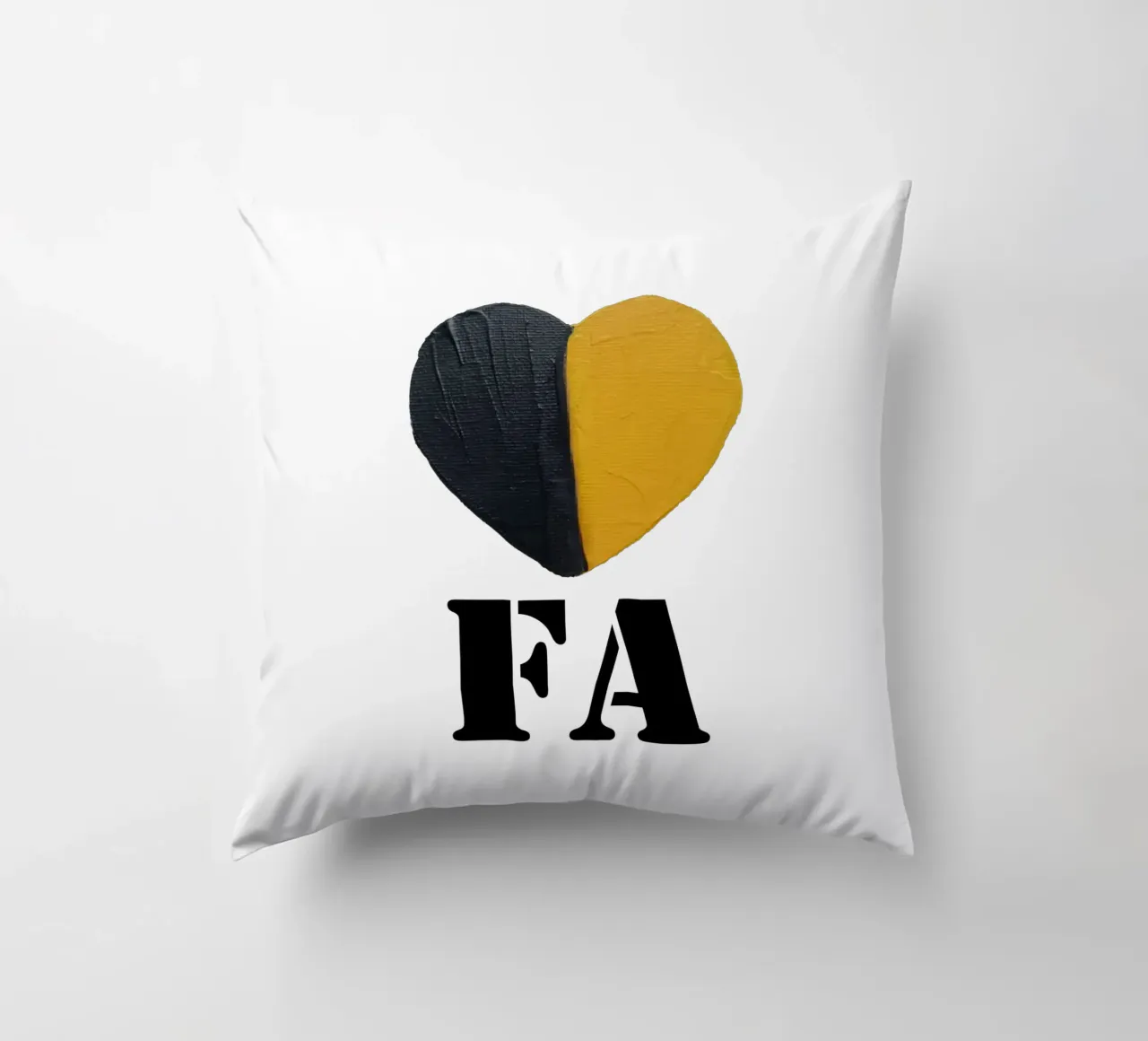 FA Cuore nero e oro dipinto a mano cuscino da FABOArt