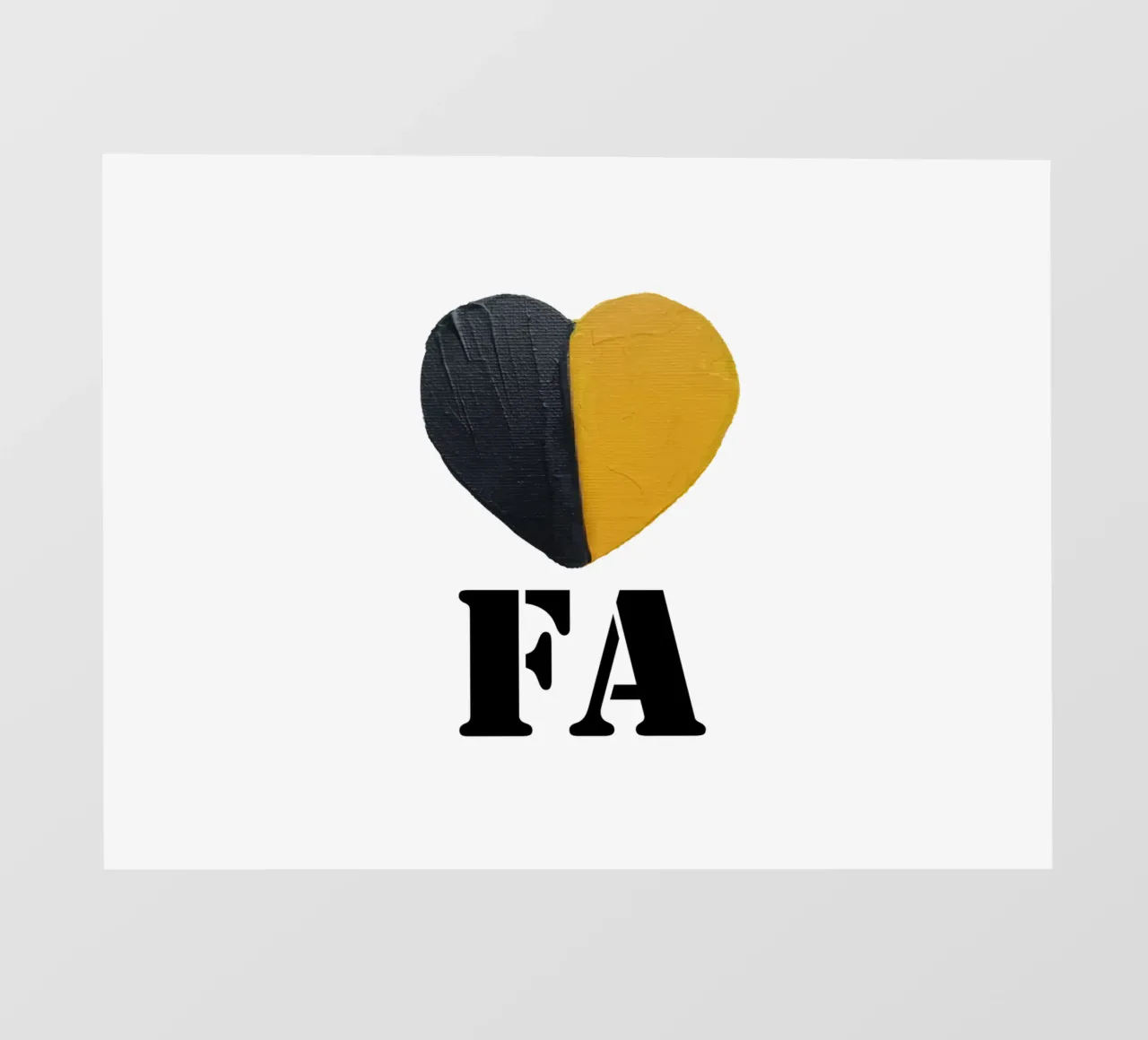 FA Cuore nero e oro dipinto a mano pellicola backlit da FABOArt
