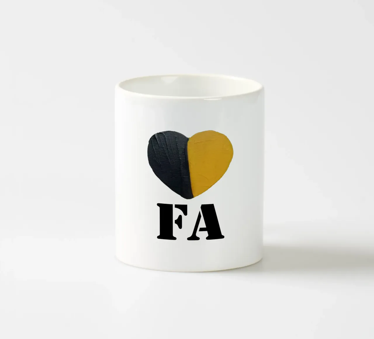 FA Cuore nero e oro dipinto a mano tazza in ceramica da FABOArt