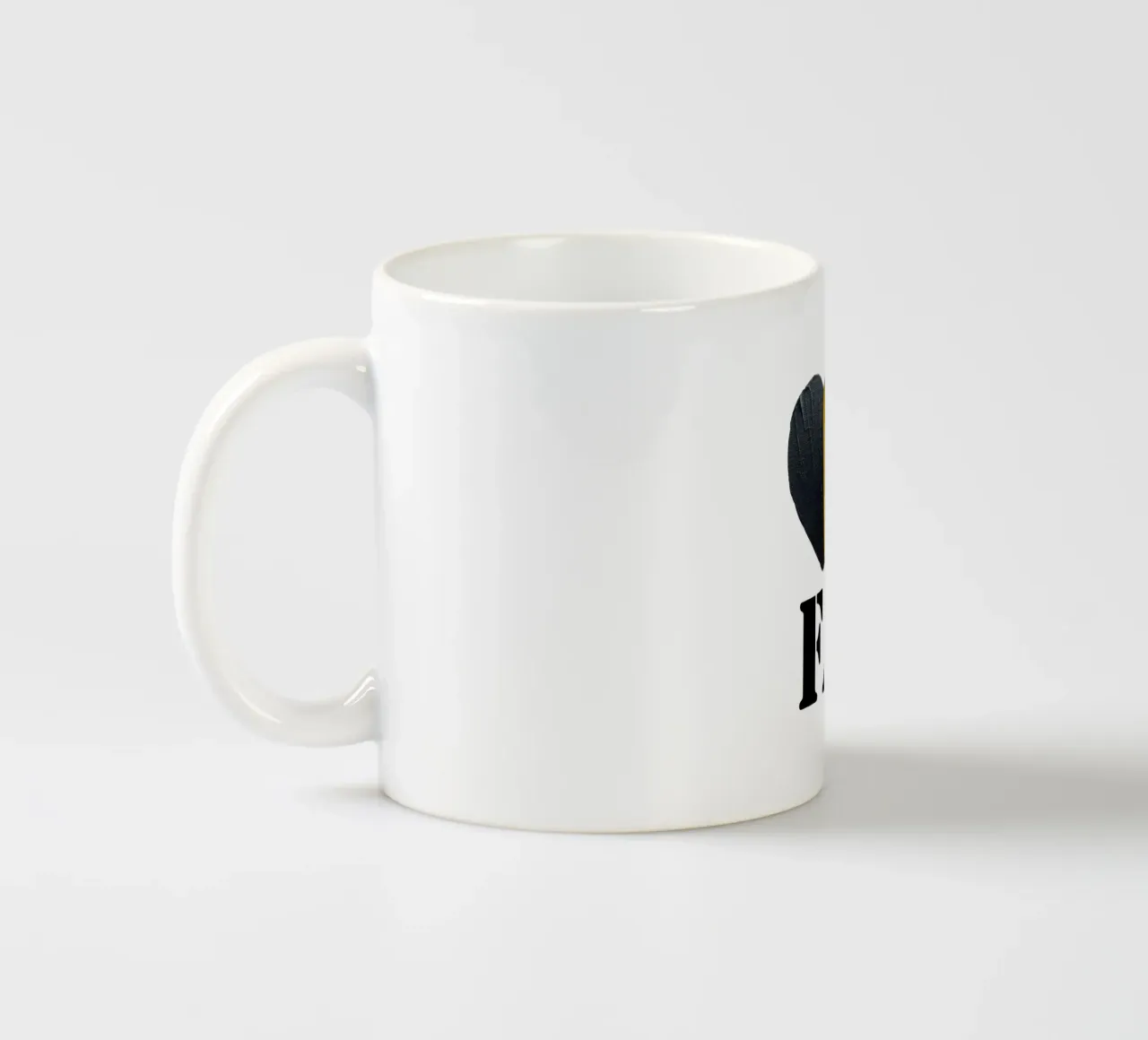 FA Cuore nero e oro dipinto a mano tazza in ceramica da FABOArt