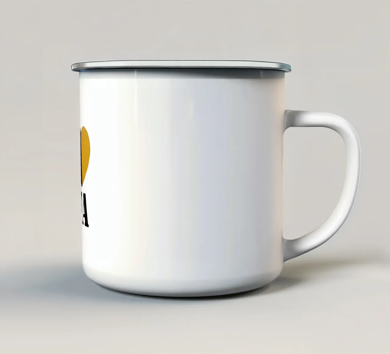 FA Cuore nero e oro dipinto a mano tazza in smalto da FABOArt