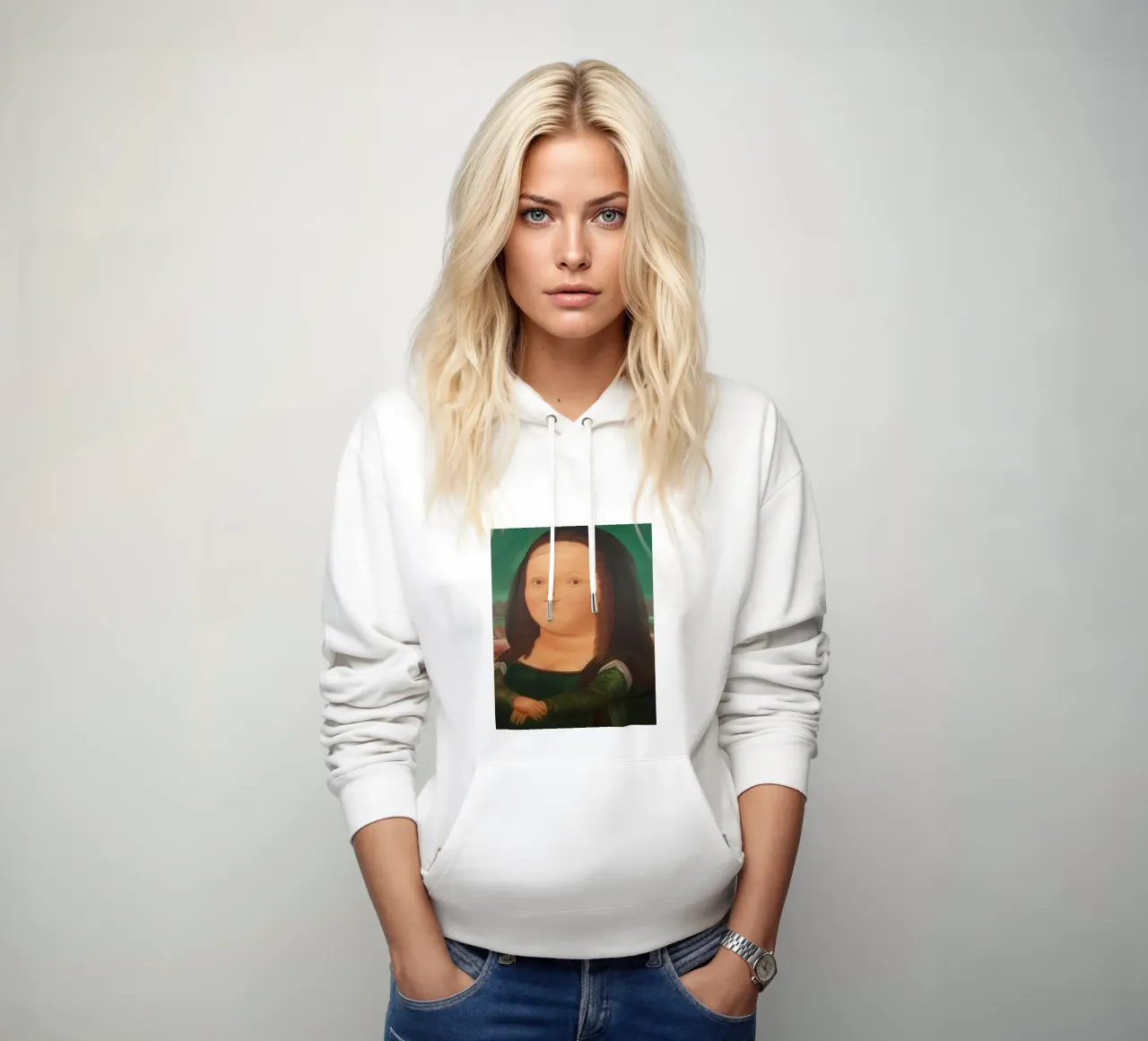 Fernando Botero Monna Lisa felpa con cappuccio da Classic Art Prints