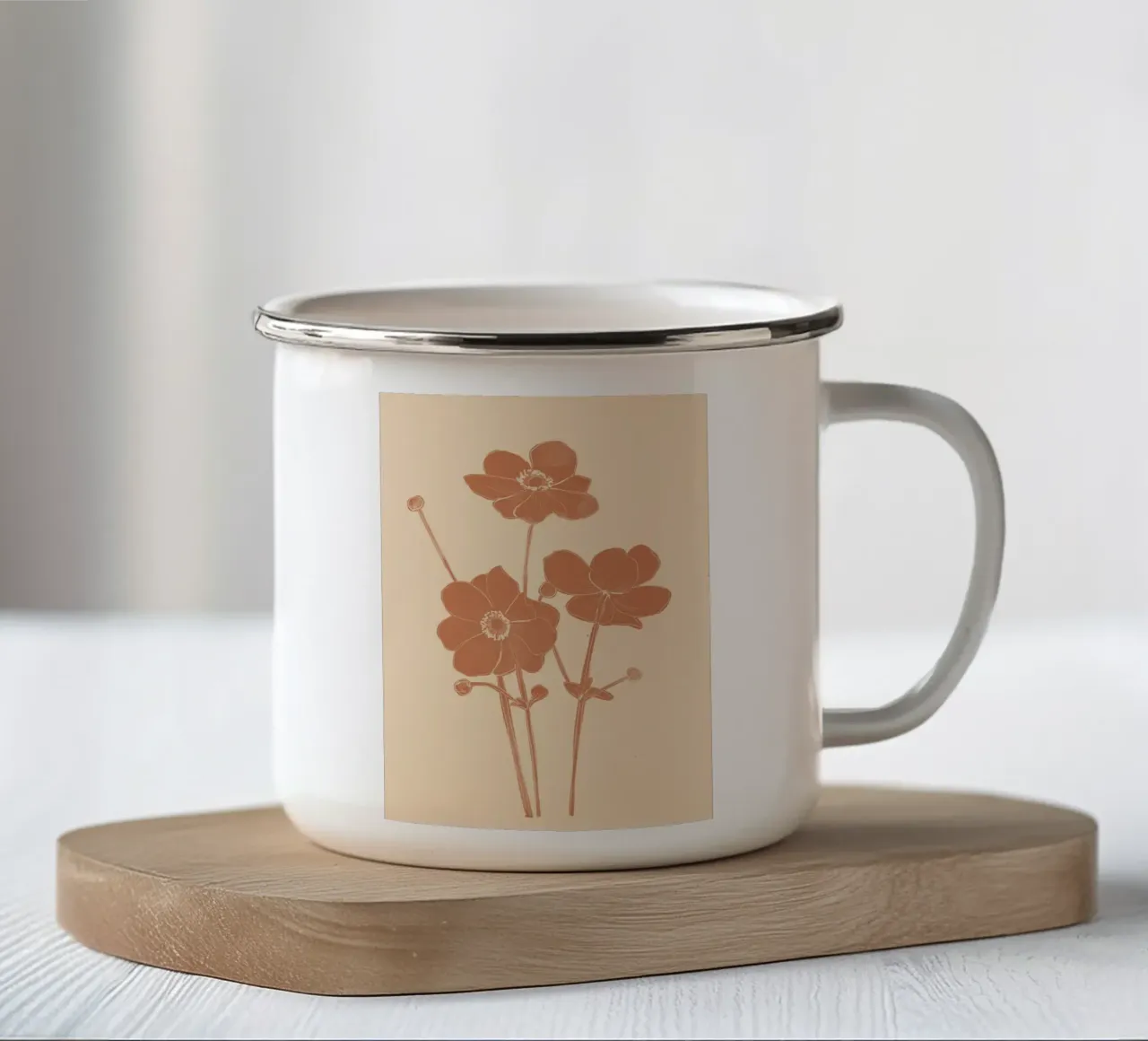 Fiori minimalisti tazza in smalto da ThingDesign