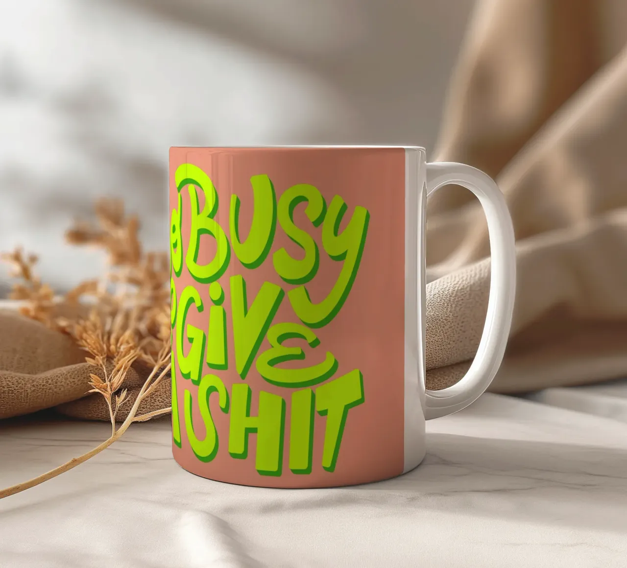 Too busy to give a shit tazza in ceramica da Art House