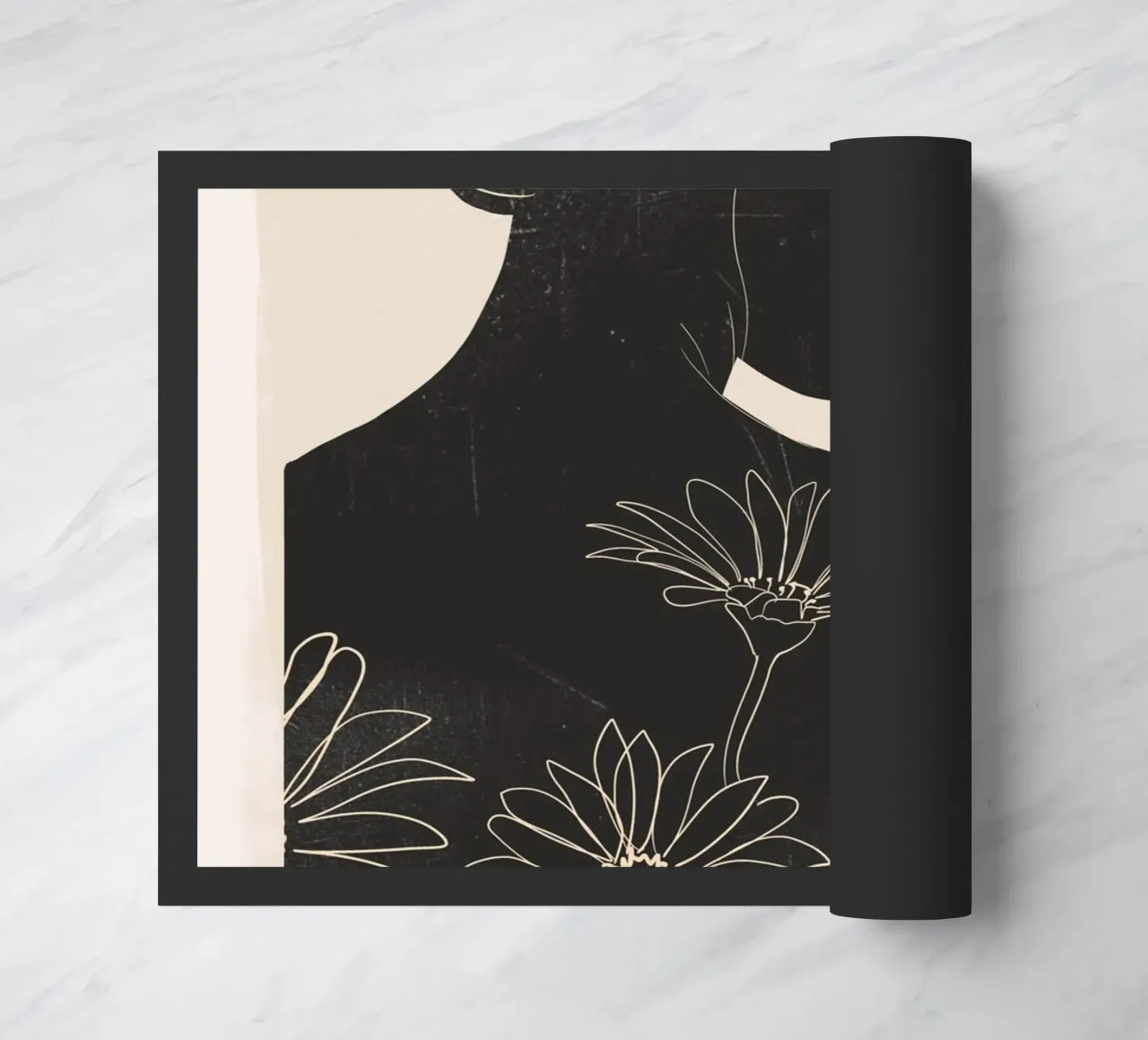 Ritratto minimalista con fiori 2 zerbino da ThingDesign