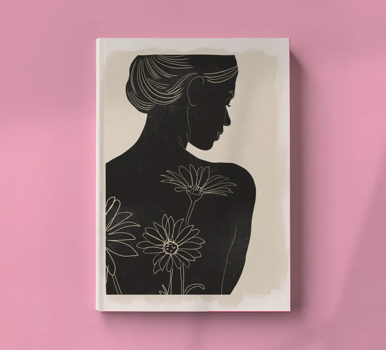 Minimalist Portrait with Flowers 2 notebook by ThingDesign