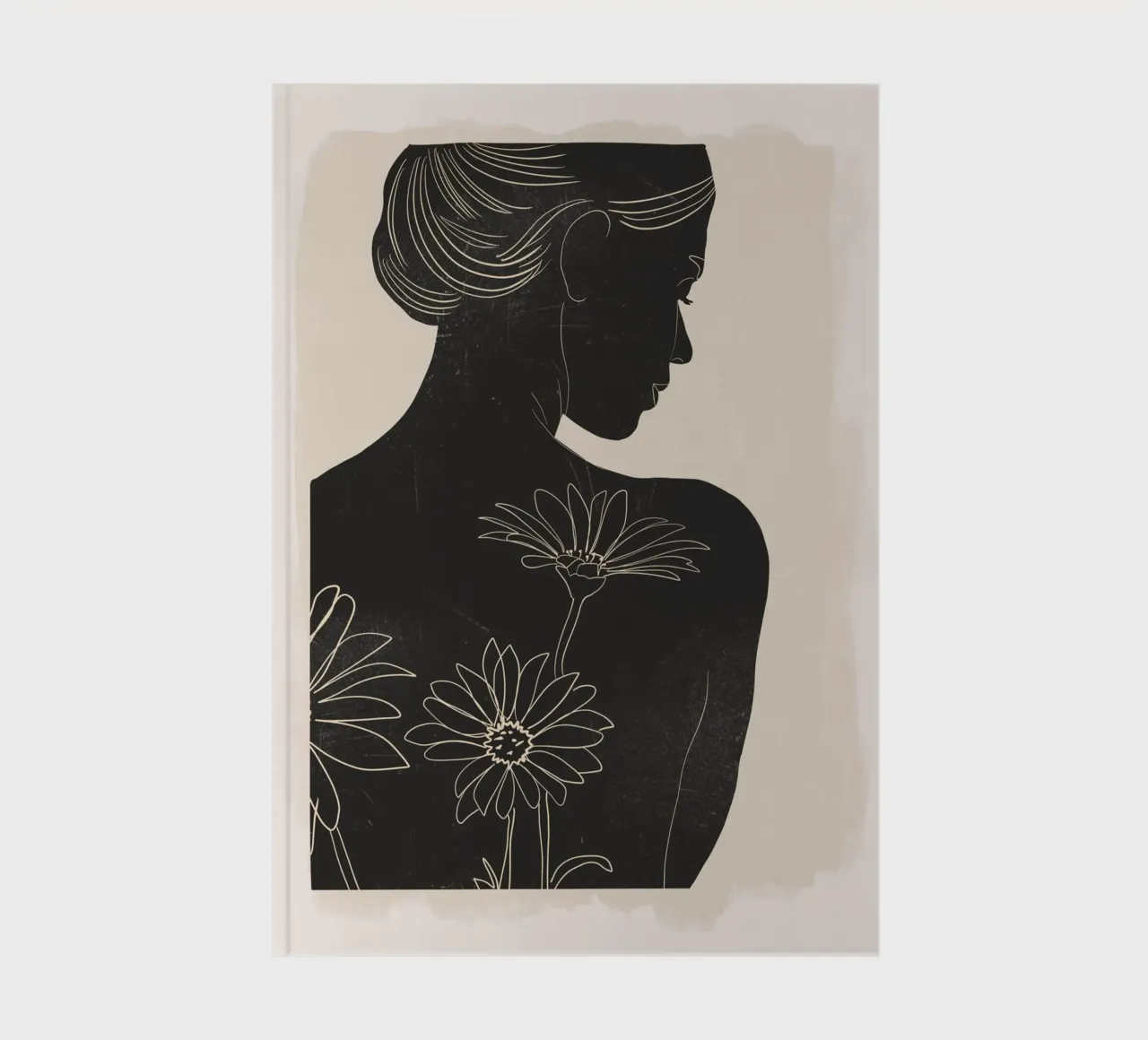 Minimalist Portrait with Flowers 2 notebook by ThingDesign