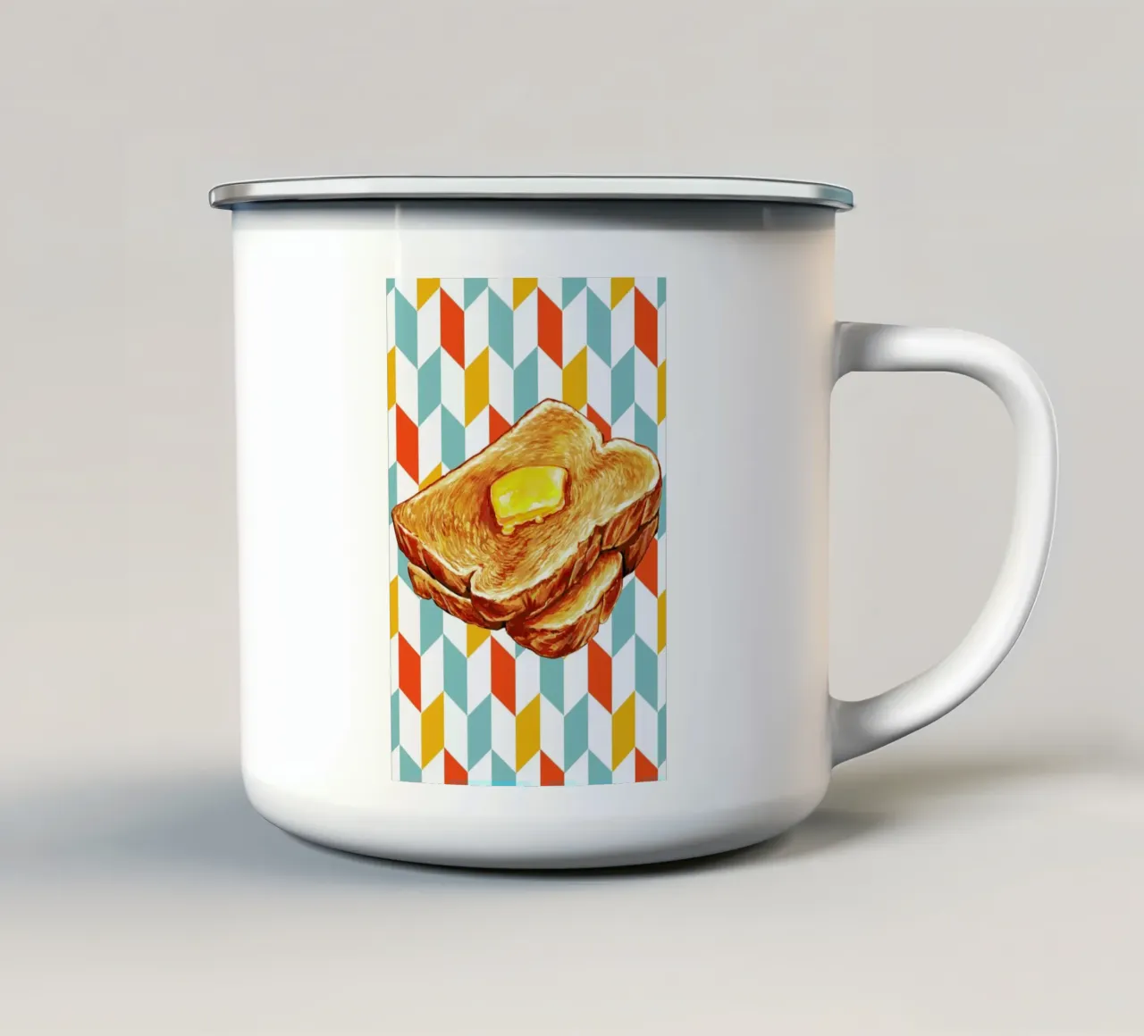Buttered Toast mug en émail de Kelly Gilleran