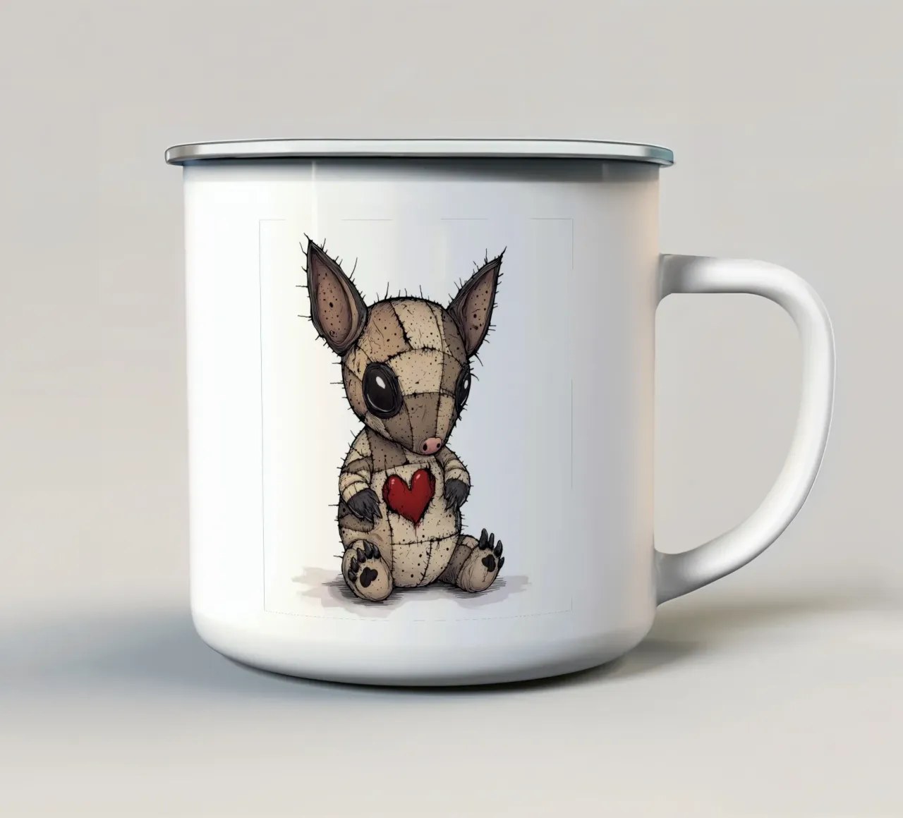 Armadillo Patchwork Cartoon Baby tazza in smalto da Happy Littles